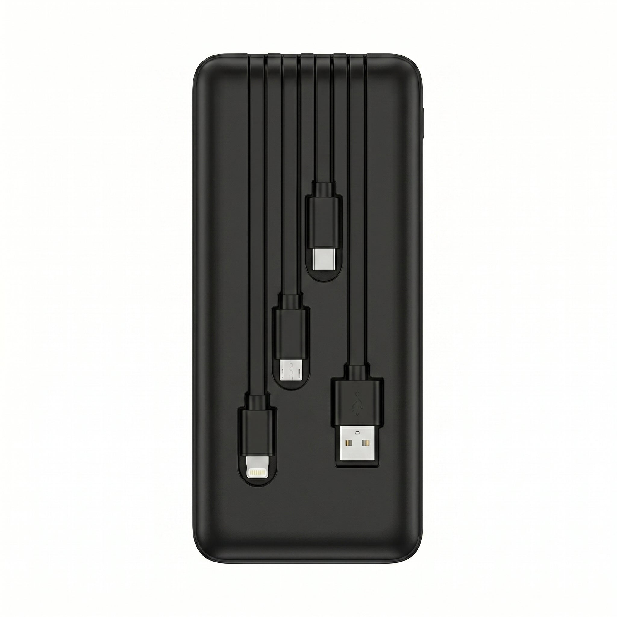 Power Bank Nebro WB-014 10000mAh Batería Portátil con 4 Cables Integrados V8 Tipo-C Lightning y USB Carga Rápida 5V-2A Diseño Compacto y Ligero