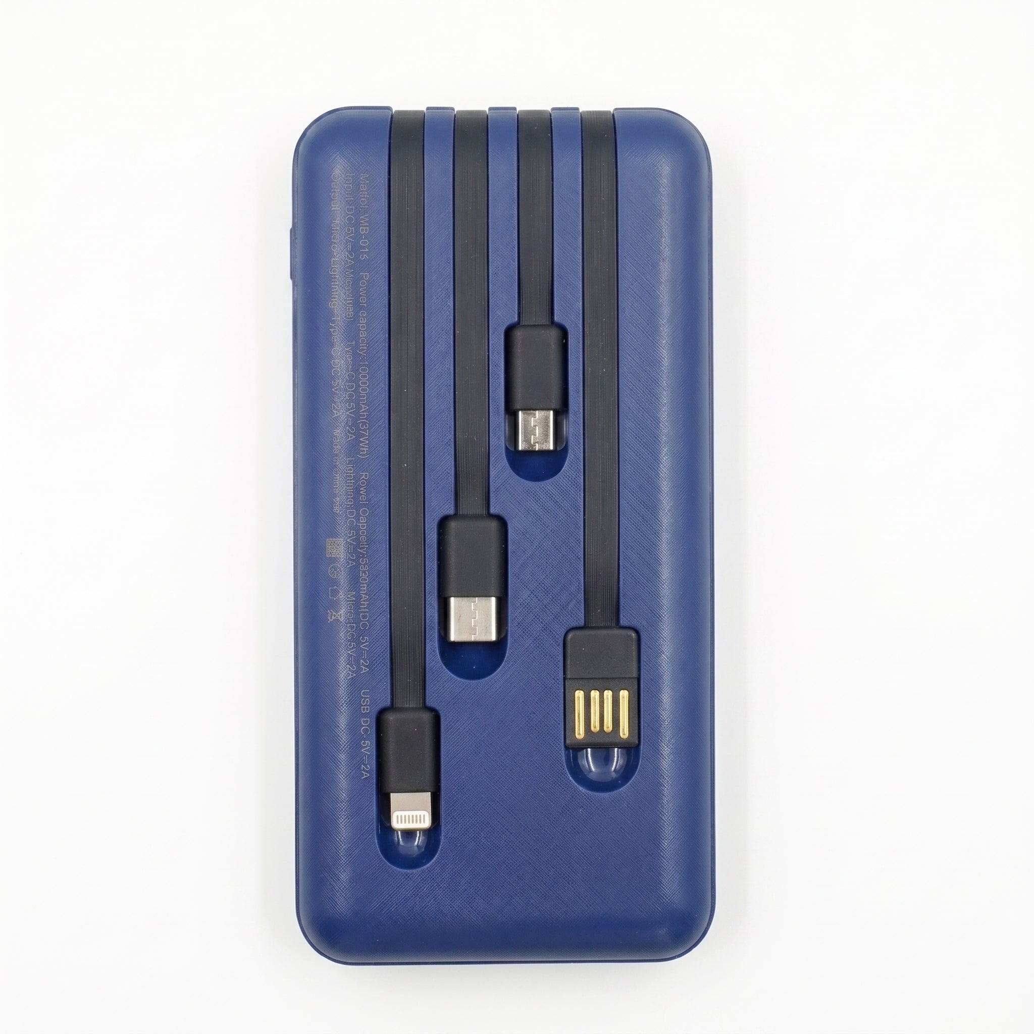 Power Bank Nebro WB-014 10000mAh Batería Portátil con 4 Cables Integrados V8 Tipo-C Lightning y USB Carga Rápida 5V-2A Diseño Compacto y Ligero - Imagen 8