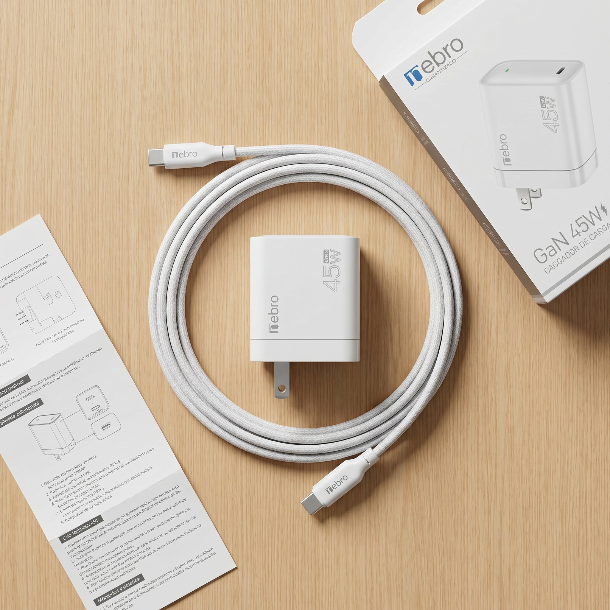 Cargador cable Tipo C NEBRO VGA054T 45W - Imagen 9