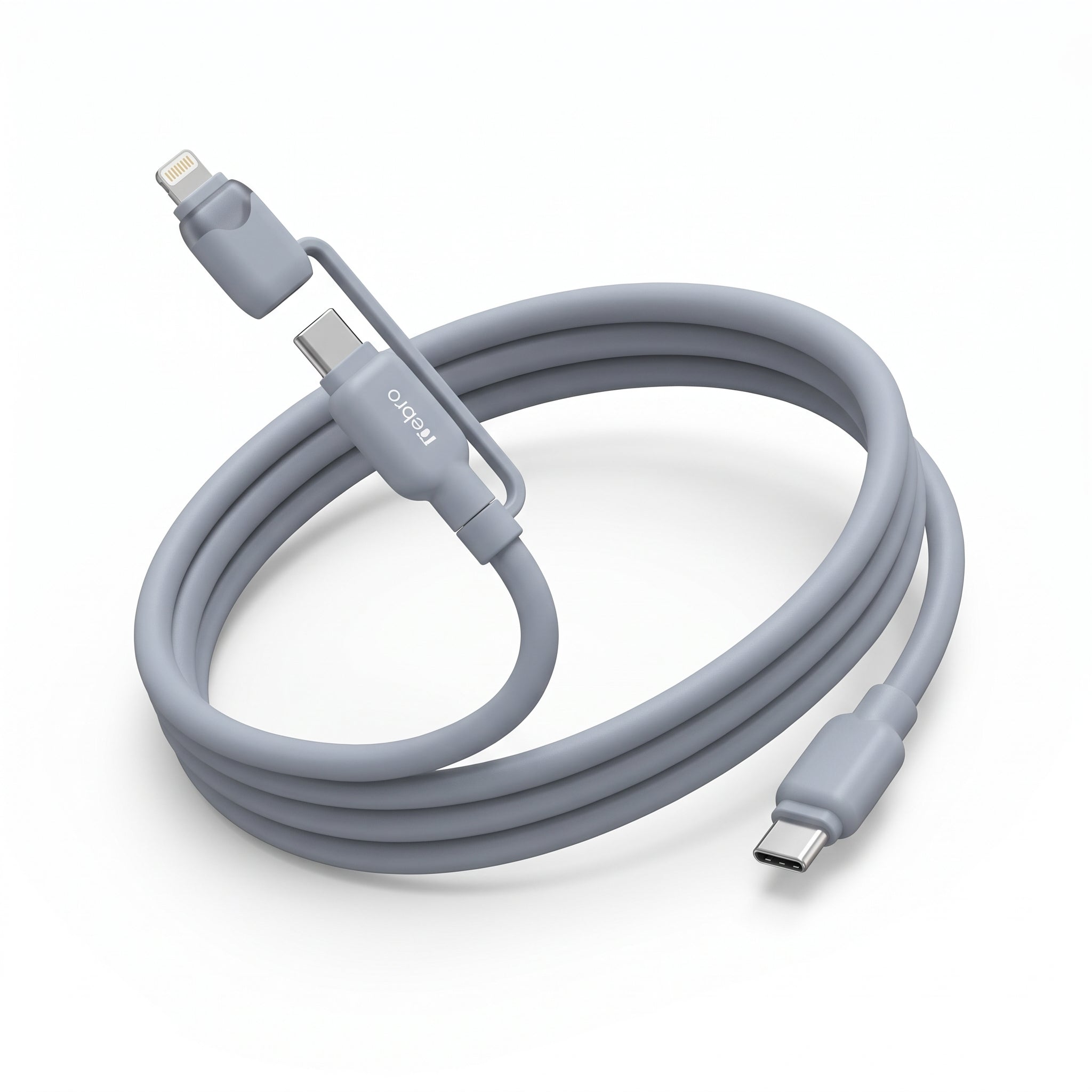 Cable 2 en 1 Tipo-C a Tipo-C y Lightning Nebro WD-319 Carga Universal - Imagen 1