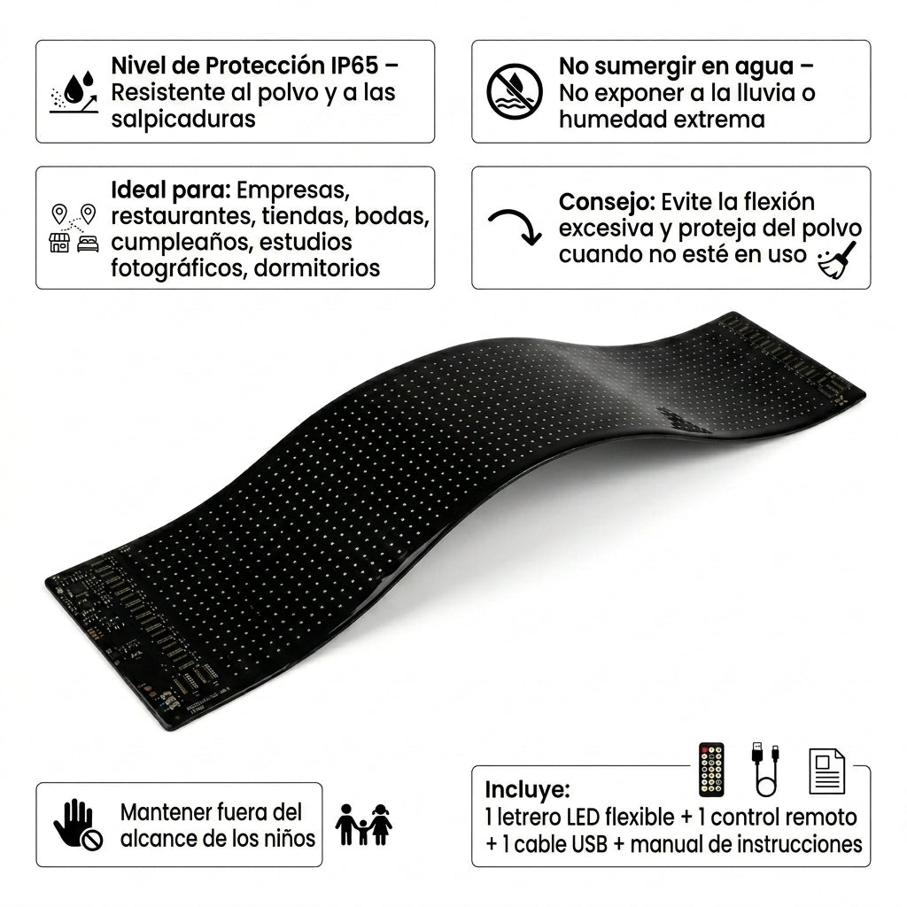 Letrero LED Flexible personalizable BUYTITI AZMQ062 - Imagen 6