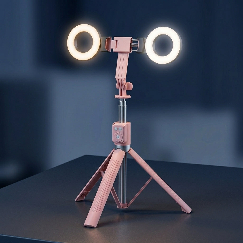 Palo para Selfies con Trípode y Luz de Relleno YISEN A12 - Imagen 2