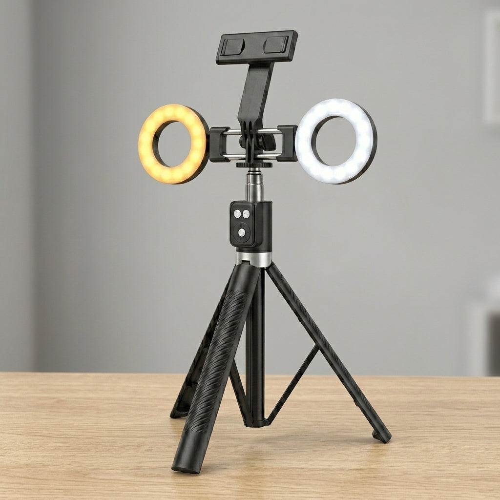 Palo para Selfies con Trípode y Luz de Relleno YISEN A12 - Imagen 3