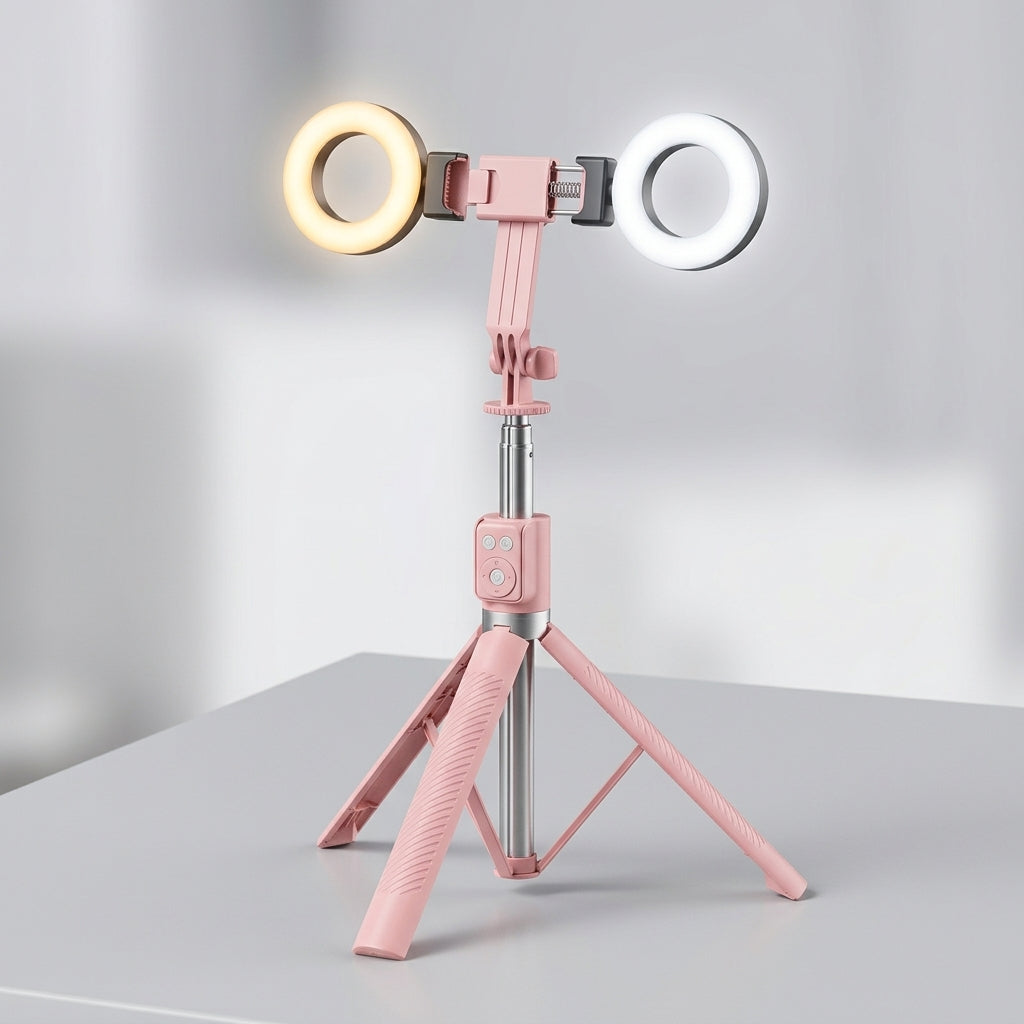 Palo para Selfies con Trípode y Luz de Relleno YISEN A12 - Imagen 4