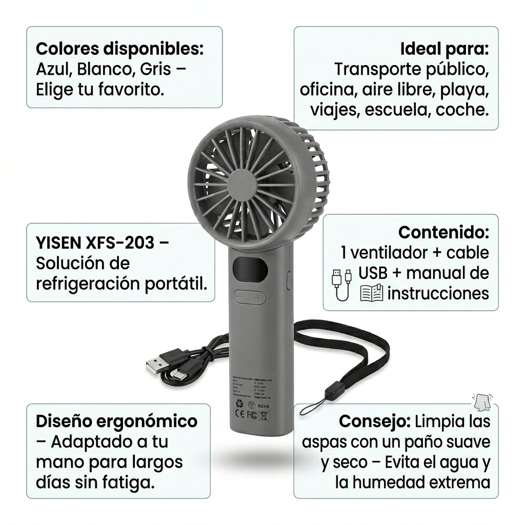 Ventilador Pequeño de Mano XFS-203 - Imagen 6