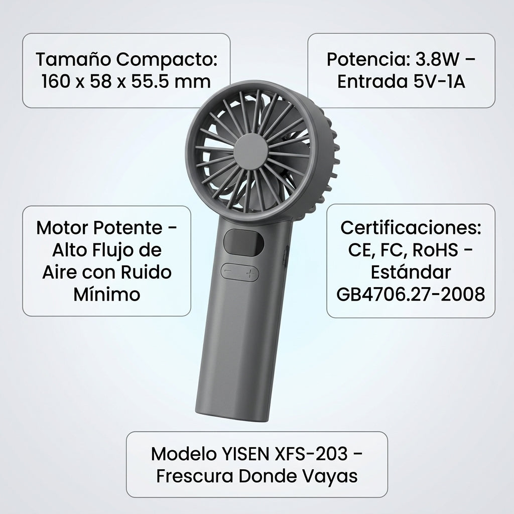 Ventilador Pequeño de Mano XFS-203 - Imagen 7