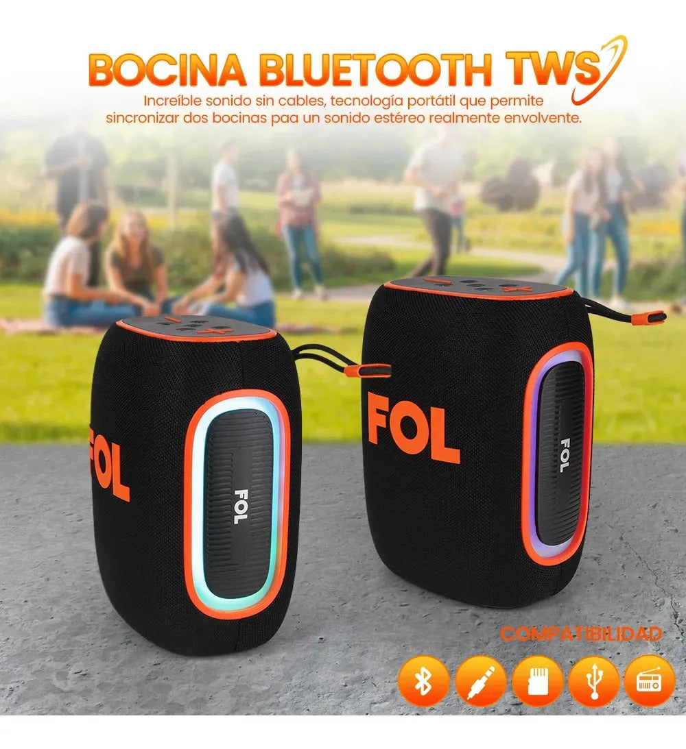 Bocina Portátil Bluetooth FOL FS-D30 PRO 40W Woofer 4' + Tweeter 2' 5hrs bateria - Imagen 4