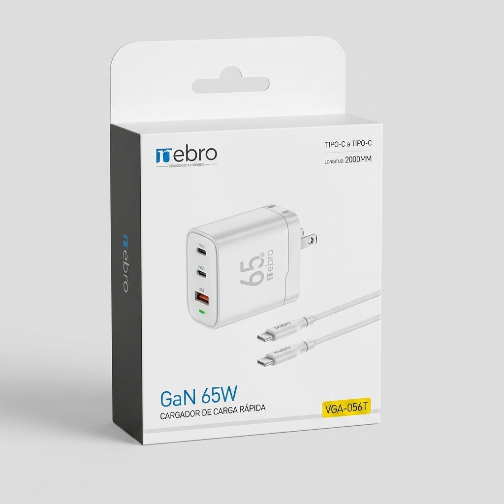 Cargador GaN 65W Nebro VGA-056T - Imagen 3