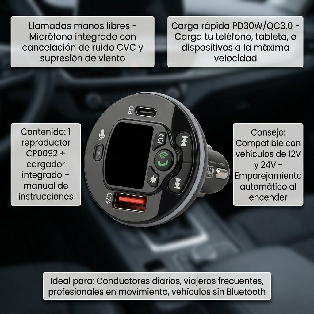 Reproductor MP3 Multifunción para Coche CP0092 - Imagen 7