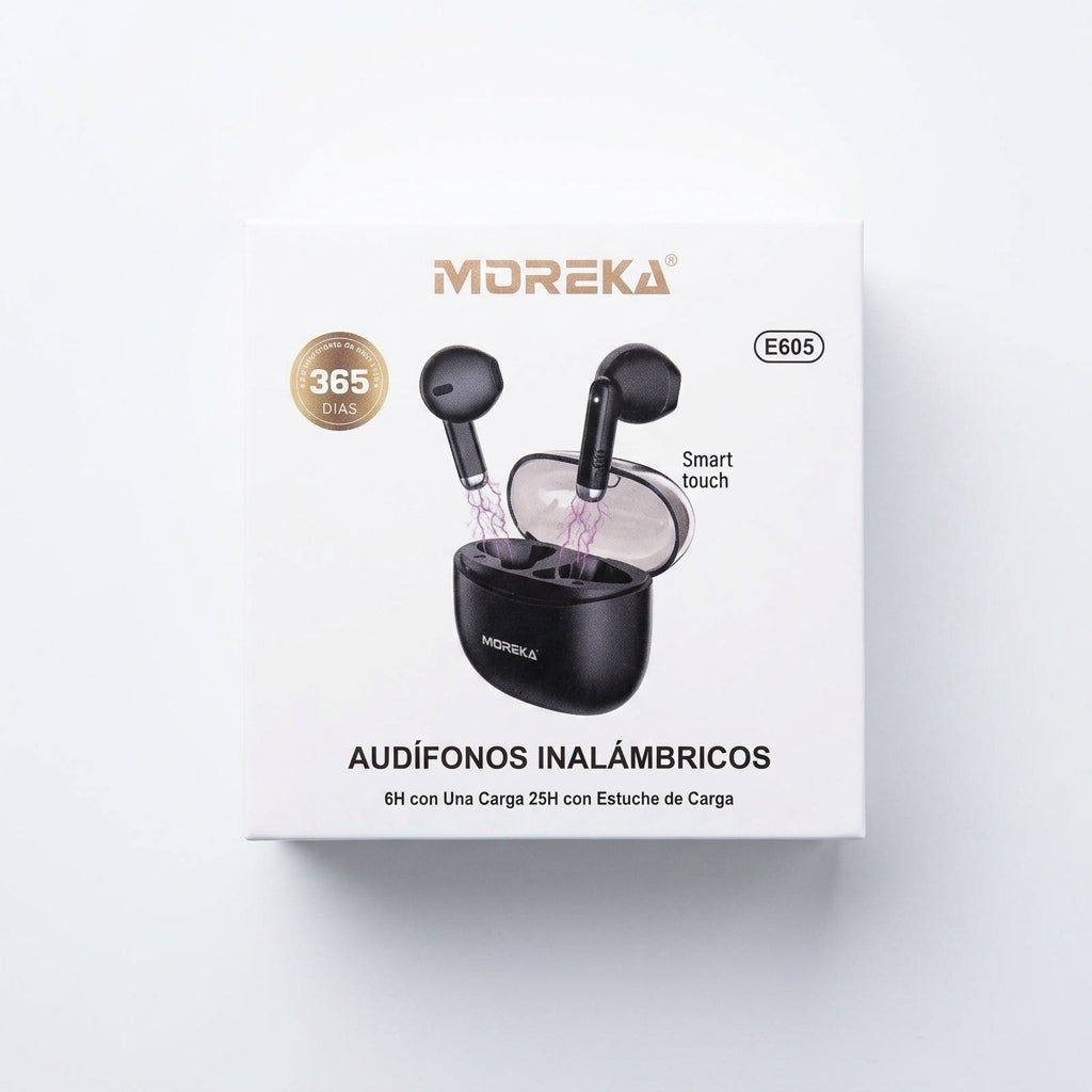 Audífonos Inalámbricos MOREKA E605 25 horas de autonomía Hi-Fi — Bluetooth 5.3 TWS - Imagen 6