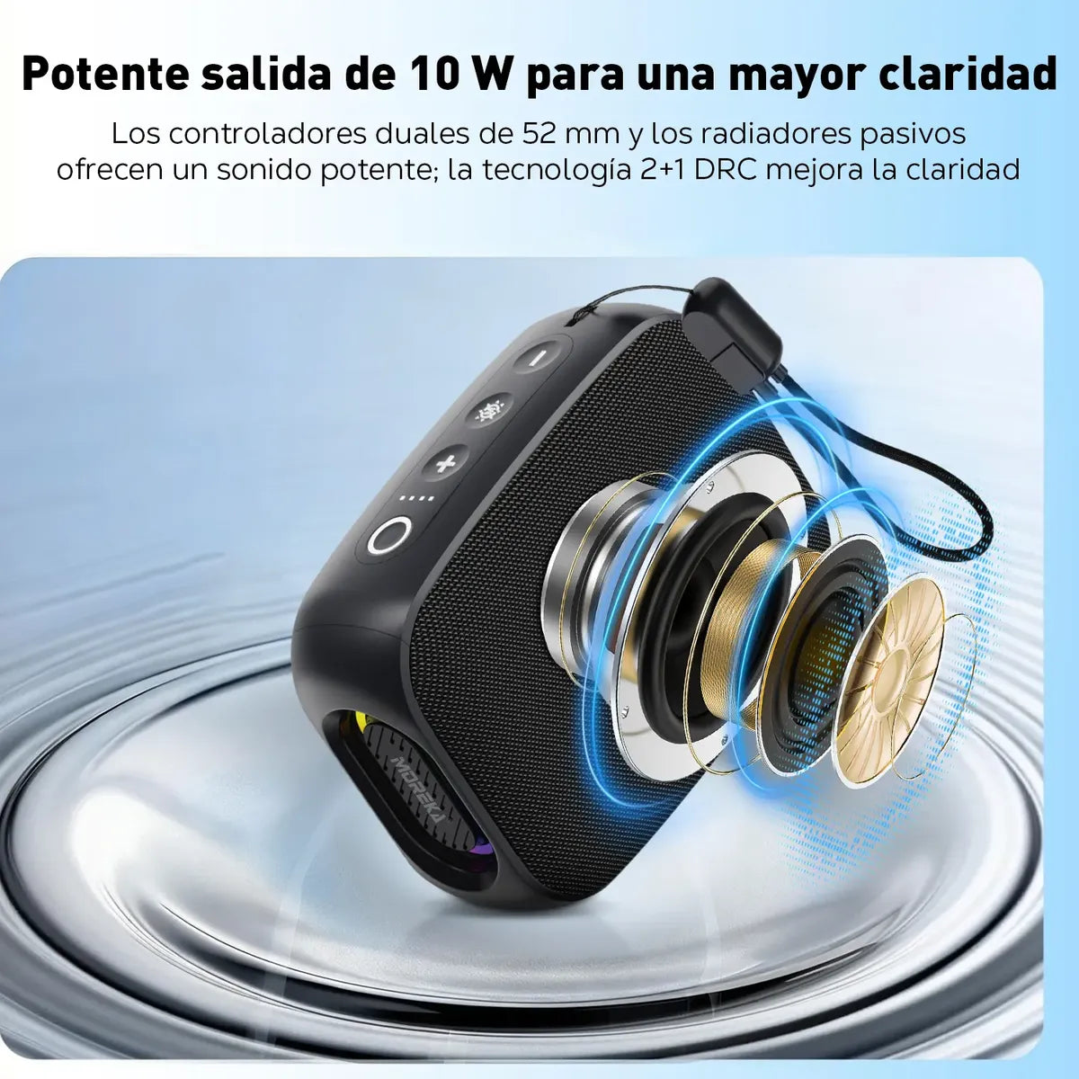 Bocina Inalámbrica Bluetooth MOREKA-428B TWS LINTERNA 10W 9.5h Bateria - Imagen 3