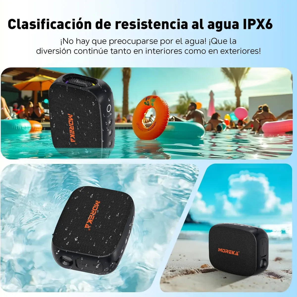 Bocina Inalámbrica Bluetooth MOREKA-428B TWS LINTERNA 10W 9.5h Bateria - Imagen 4