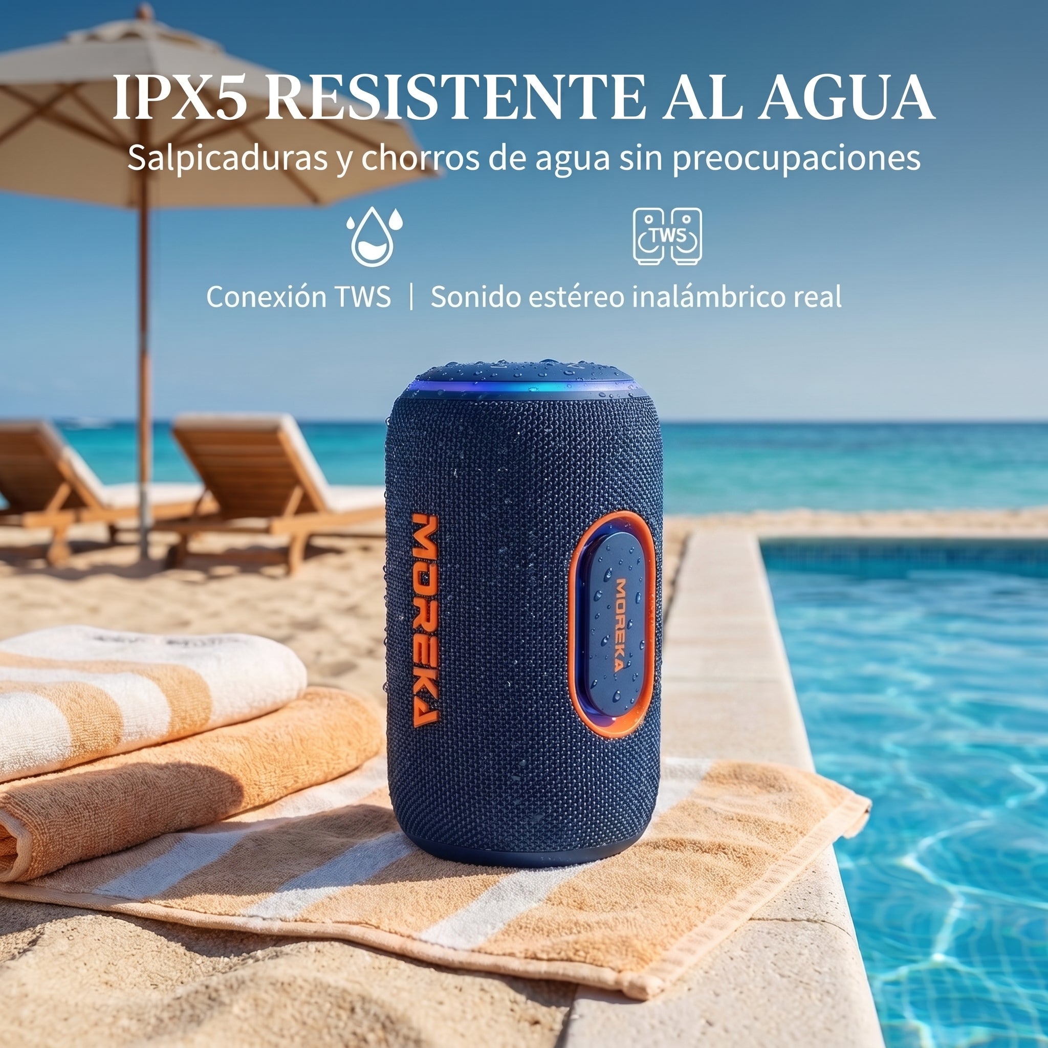 Bocina Inalámbrica Portátil Moreka-445 IPX5 25W Bluetooth 5.4 - Imagen 3