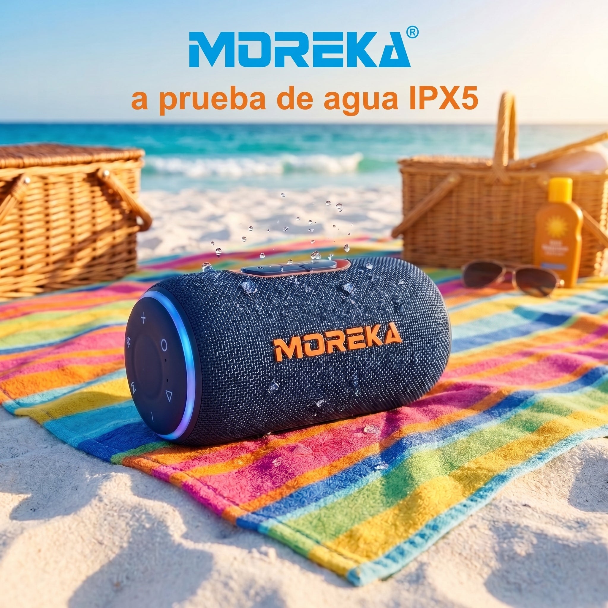 Bocina Inalámbrica Portátil Moreka-445 IPX5 25W Bluetooth 5.4 - Imagen 5