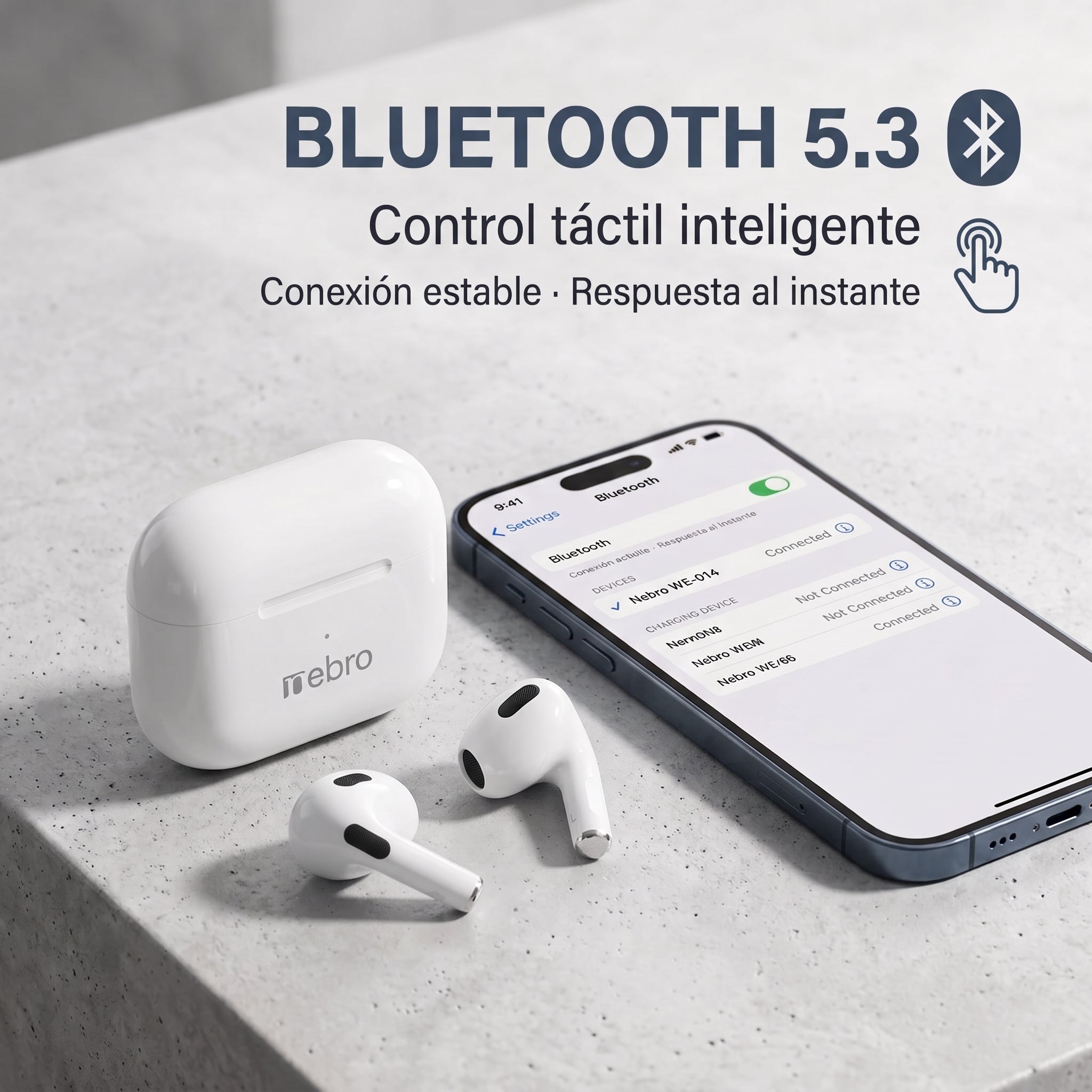 Audífonos Inalámbricos Nebro WE-014 — Bluetooth 5.3 TWS - Imagen 4