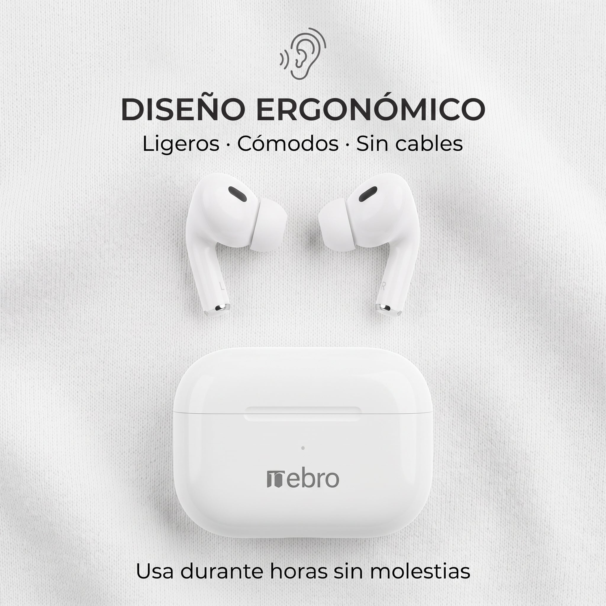 Audífonos Inalámbricos Nebro-W5: Cancelación de Ruido Deep Bass — Bluetooth 5.3 TWS - Imagen 3