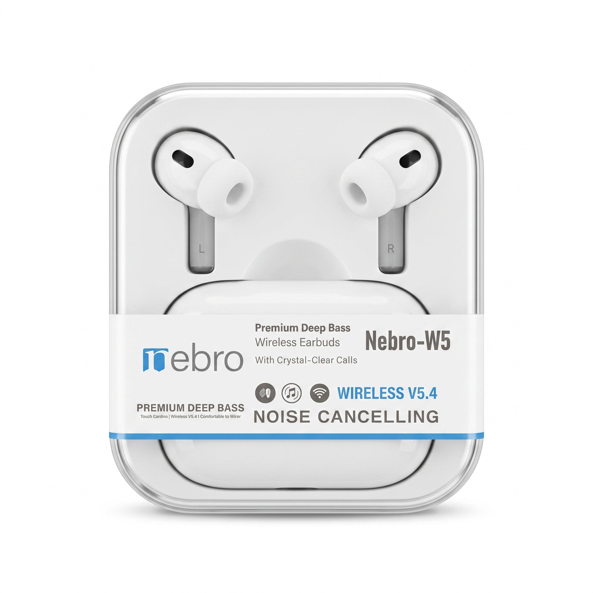 Audífonos Inalámbricos Nebro-W5: Cancelación de Ruido Deep Bass — Bluetooth 5.3 TWS - Imagen 7