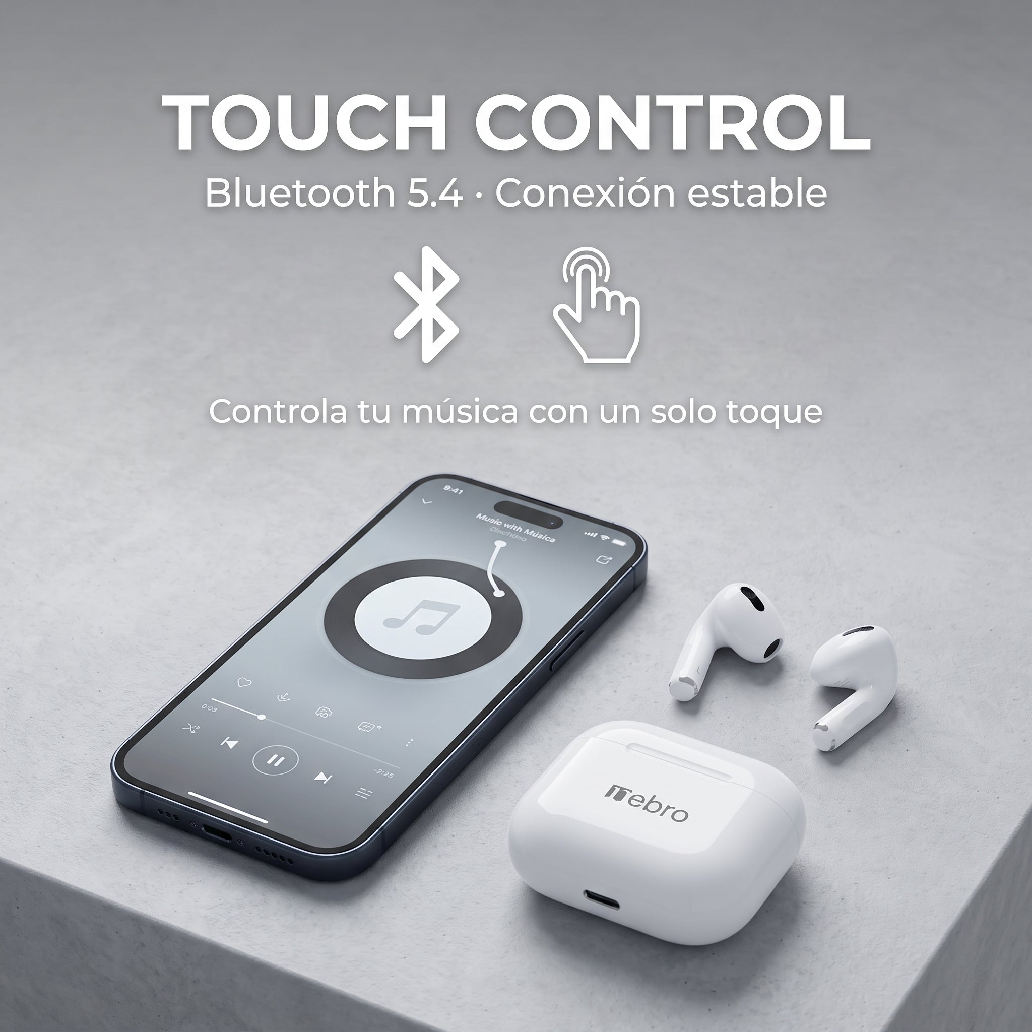 Audífonos Inalámbricos Nebro-W7: HiFi Y Control Tactil Bluetooth 5.4 - Imagen 3