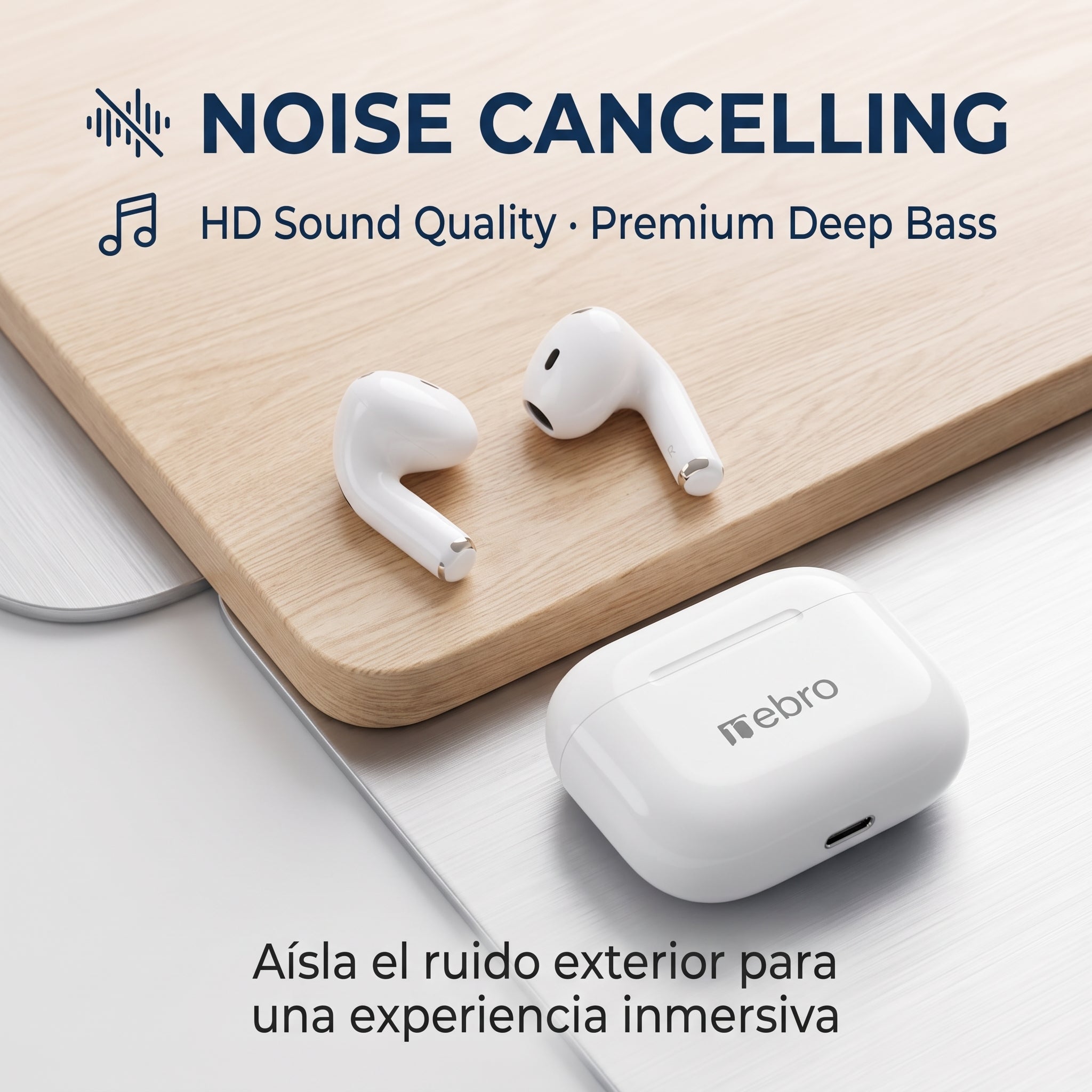 Audífonos Inalámbricos Nebro-W7: HiFi Y Control Tactil Bluetooth 5.4 - Imagen 4