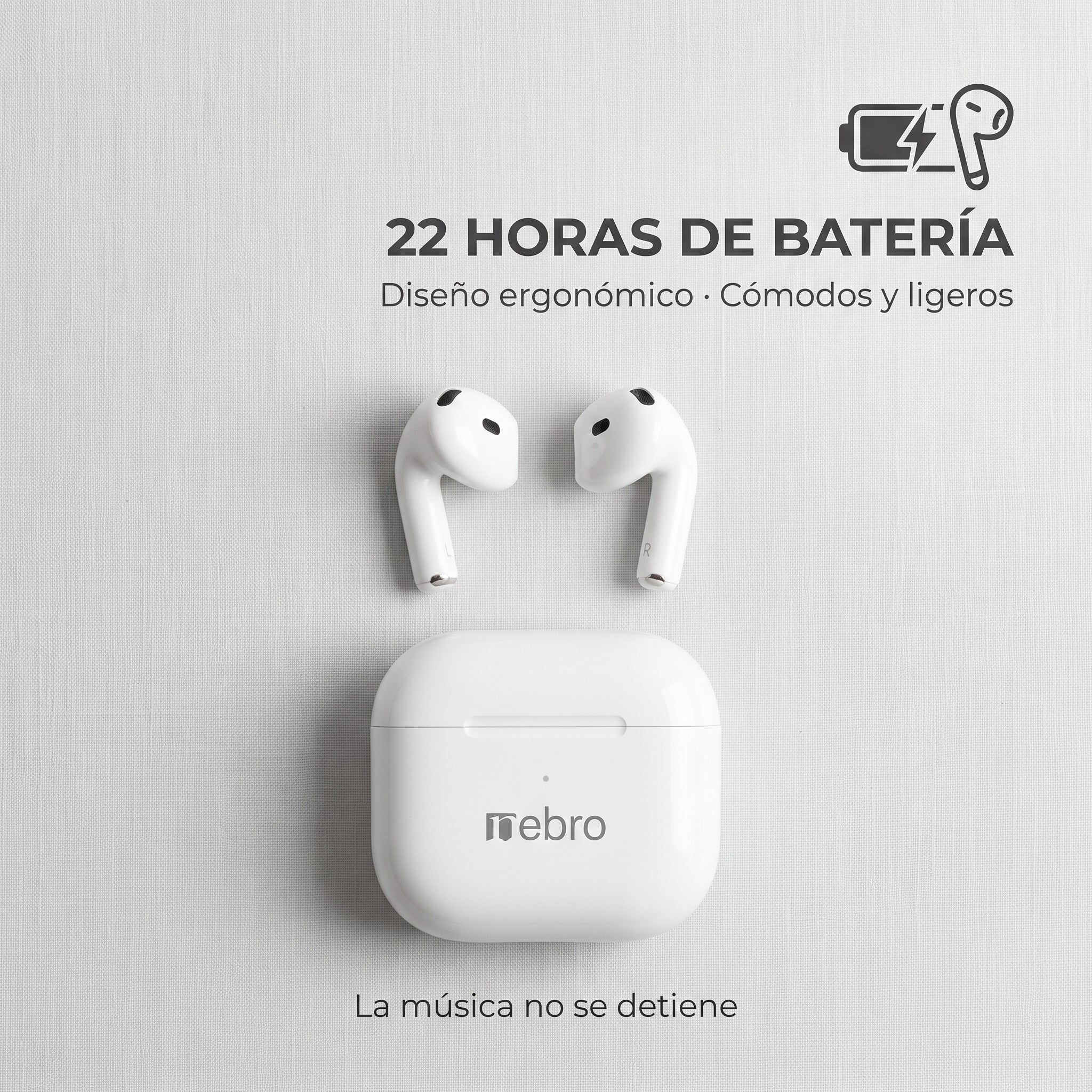 Audífonos Inalámbricos Nebro-W7: HiFi Y Control Tactil Bluetooth 5.4 - Imagen 5