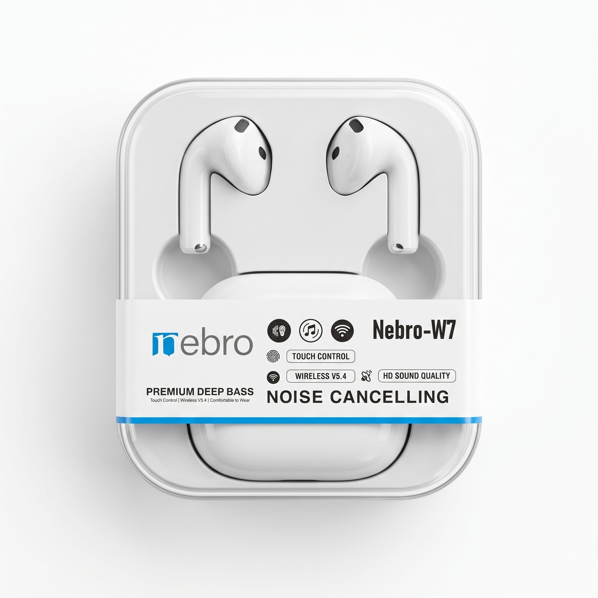 Audífonos Inalámbricos Nebro-W7: HiFi Y Control Tactil Bluetooth 5.4 - Imagen 10