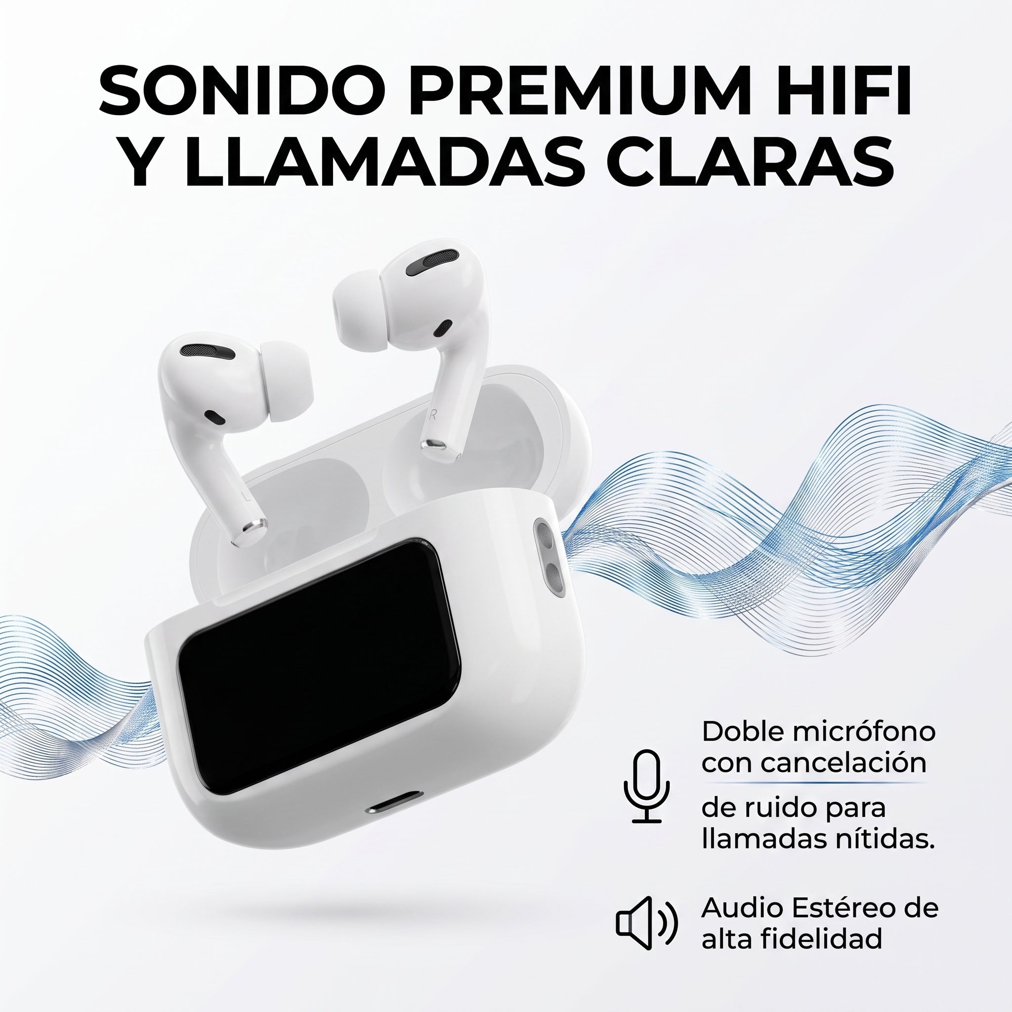 Audifonos Nebro WE-523 Estuche Pantalla Sonido HiFi Bluetooth 5.3 - Imagen 2