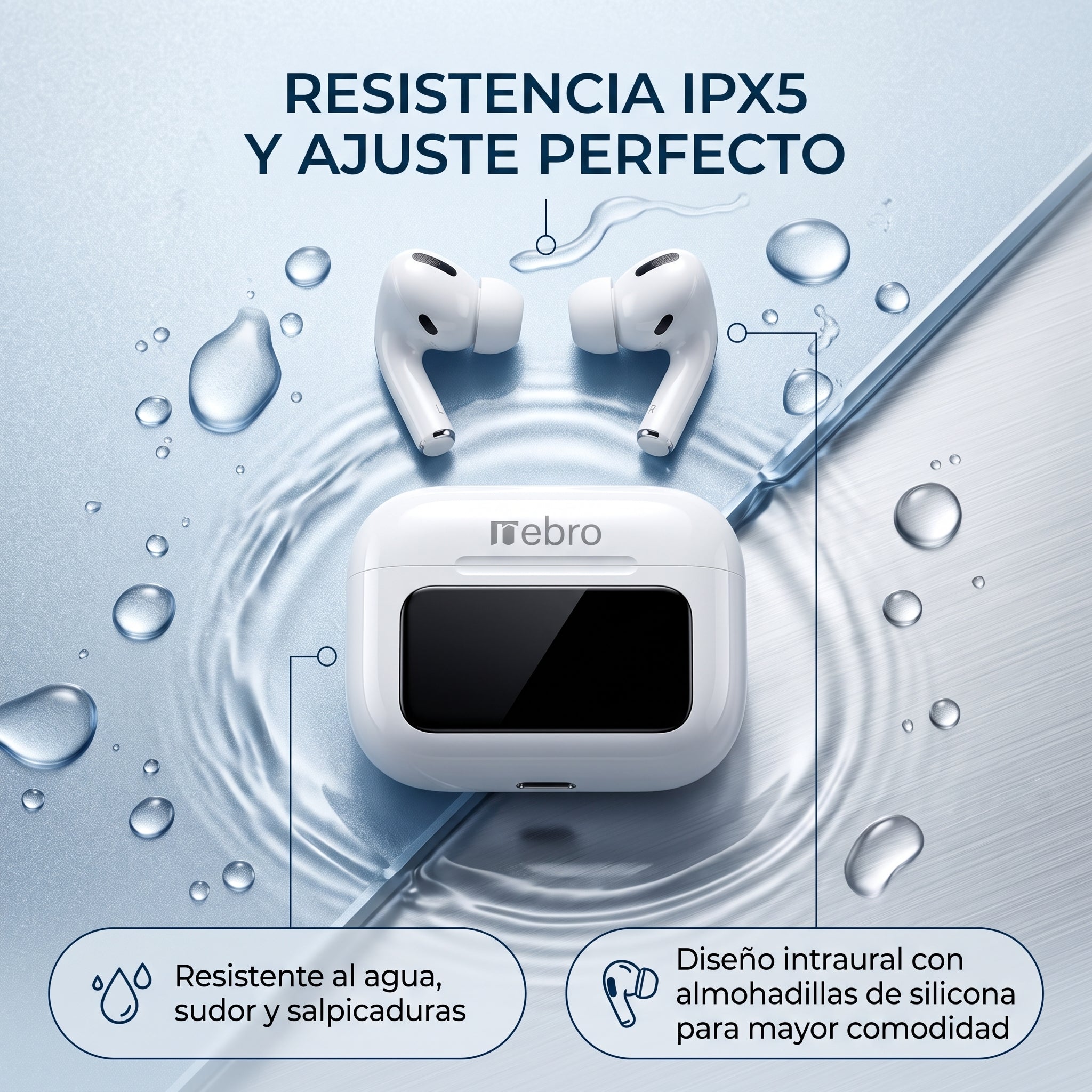 Audifonos Nebro WE-523 Estuche Pantalla Sonido HiFi Bluetooth 5.3 - Imagen 4
