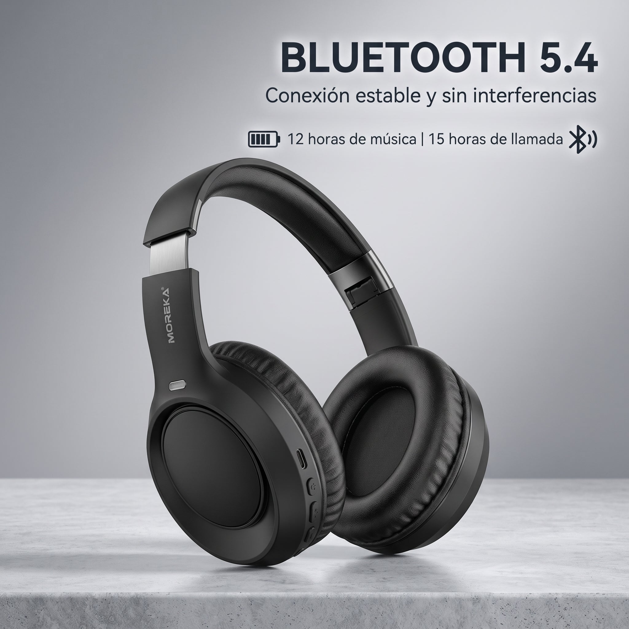 Audífonos Inalámbricos Moreka BL032: Bluetooth 5.4 Diadema - Imagen 6