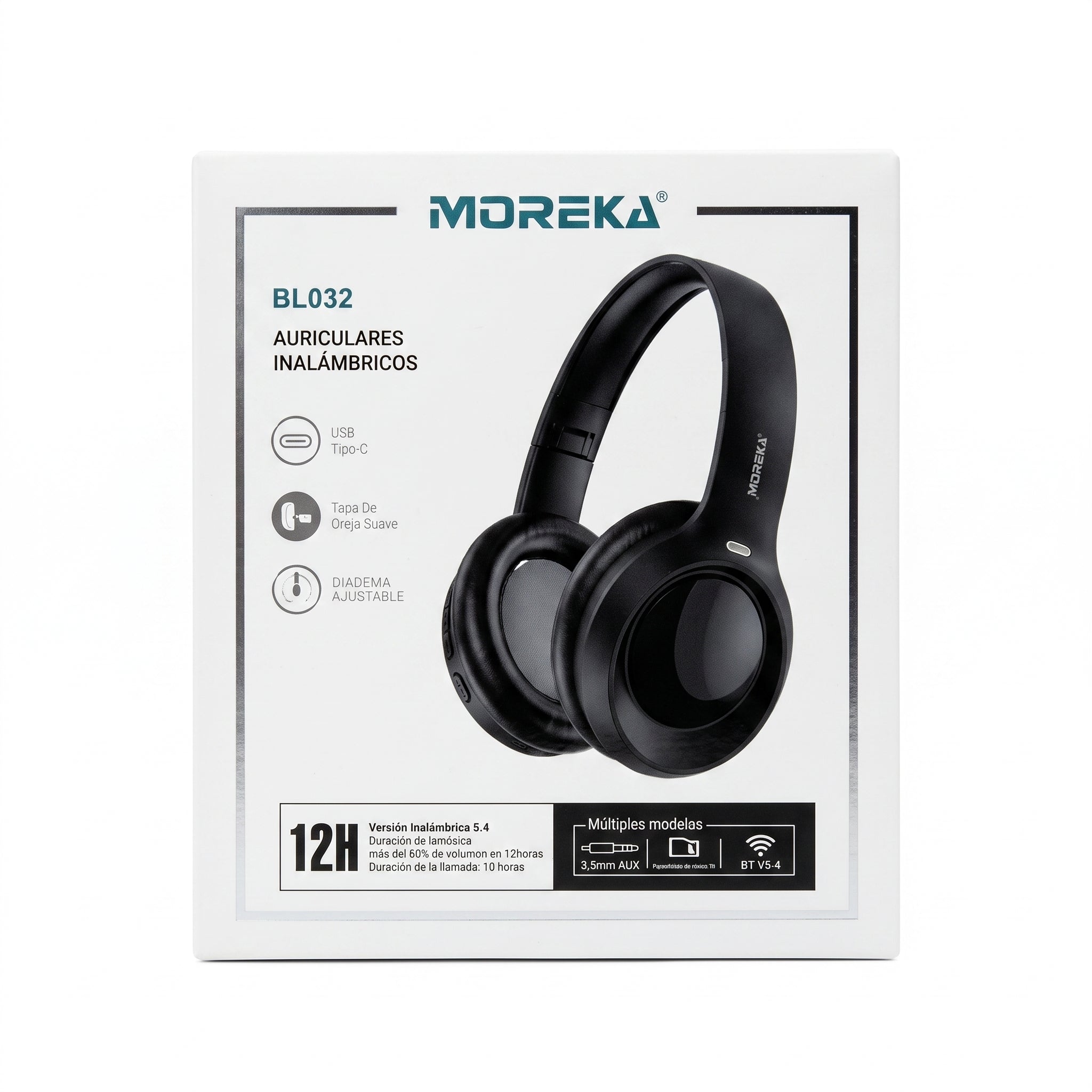 Audífonos Inalámbricos Moreka BL032: Bluetooth 5.4 Diadema - Imagen 8