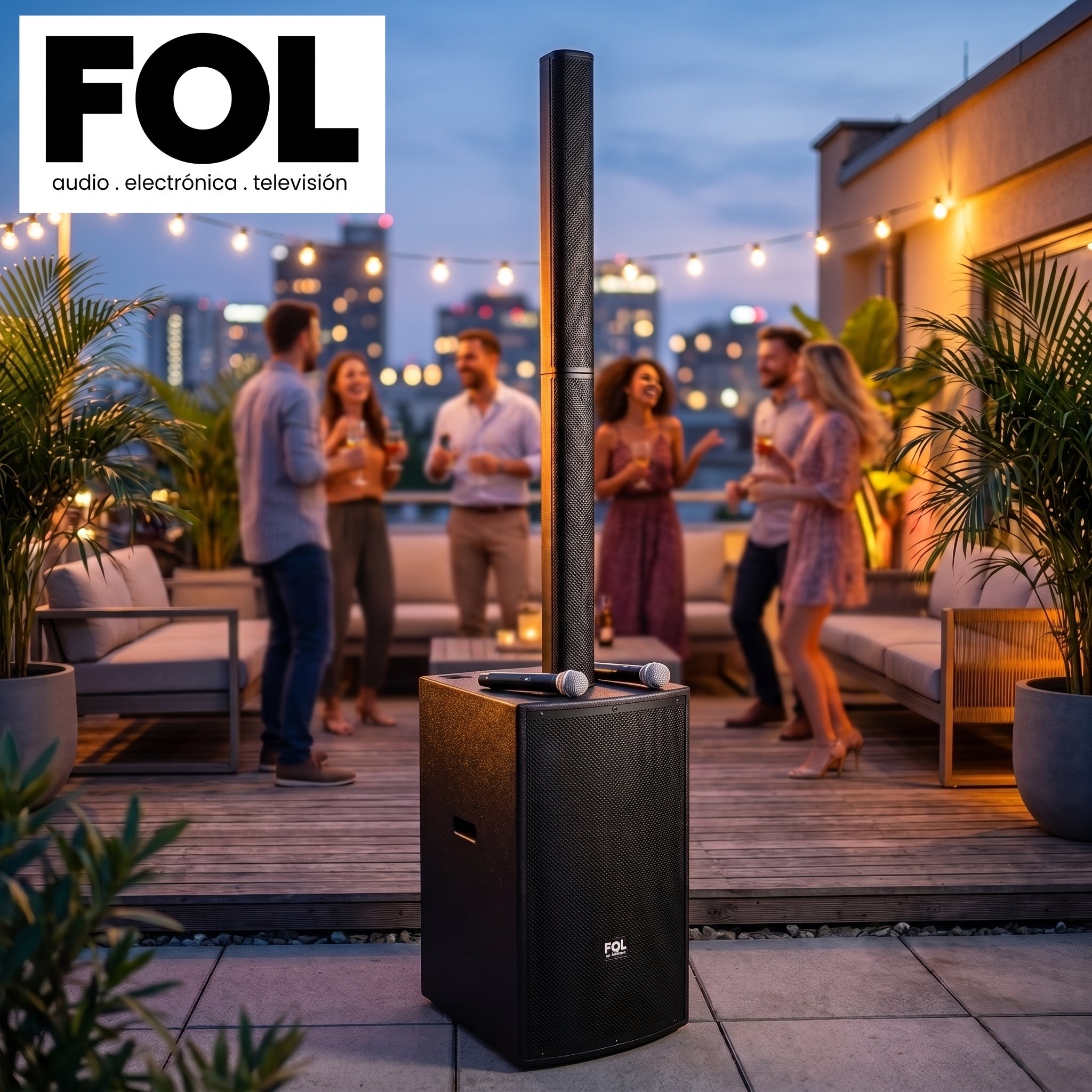 Torre de Sonido FOL FS-T939 600W - 2 micrófonos - Imagen 2