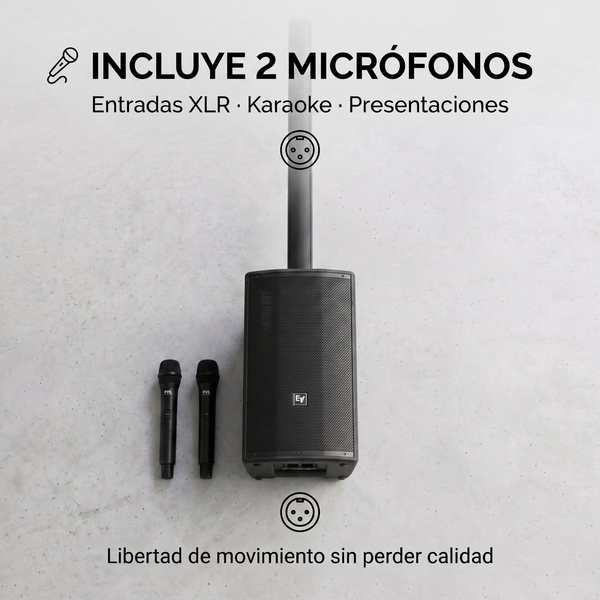 Torre de Sonido FOL FS-T939 600W - 2 micrófonos - Imagen 4