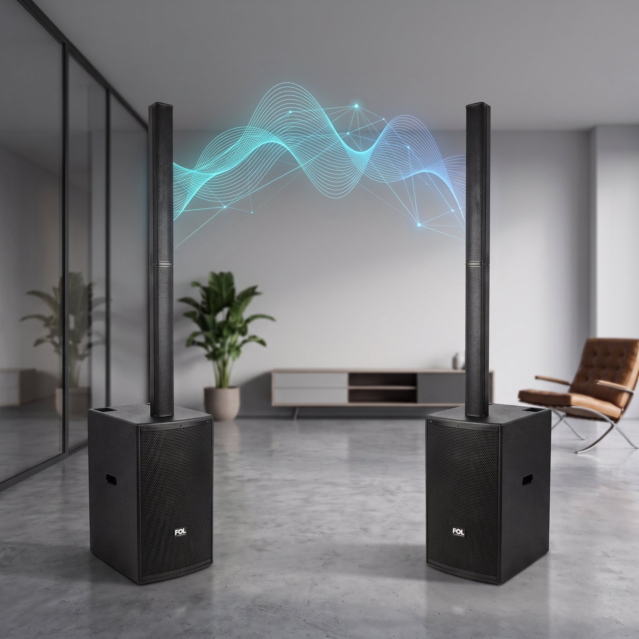 Torre de Sonido FOL FS-T939 600W - 2 micrófonos - Imagen 7