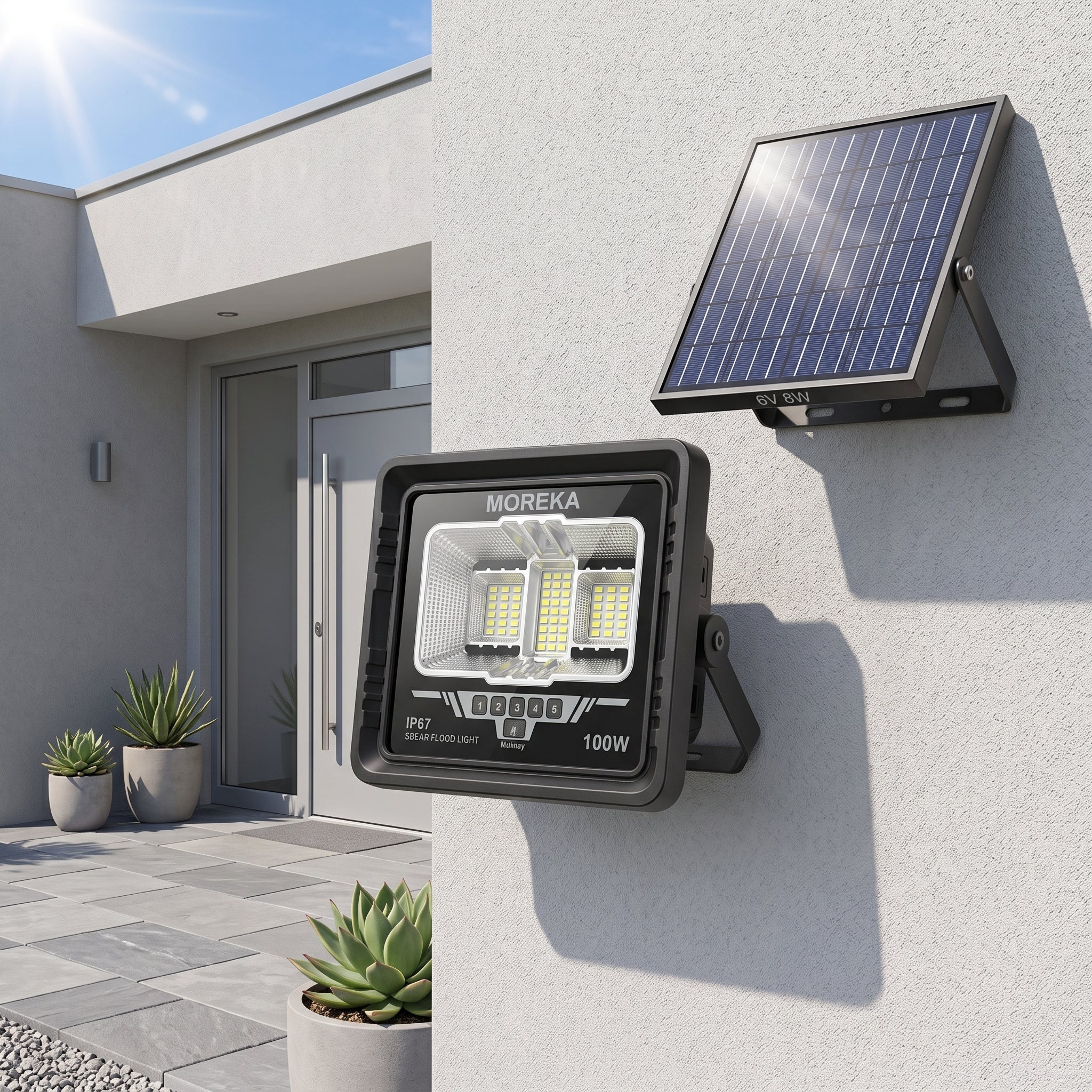 Lámpara Solar Reflector Moreka MOR-1100W 100W IP67 Control 5000 mAh - Imagen 6
