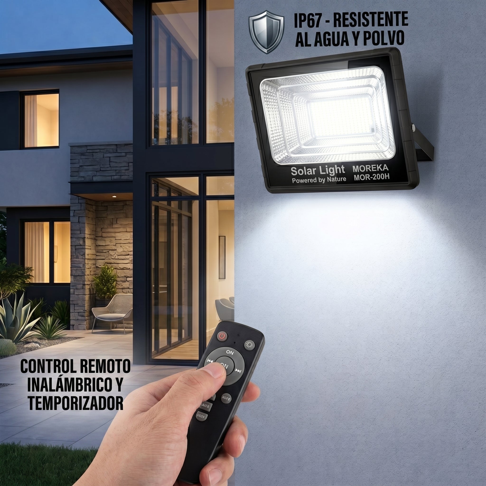 Lámpara Solar Reflector Moreka MOR-200H 200W IP67 Control 15000 mAh - Imagen 3