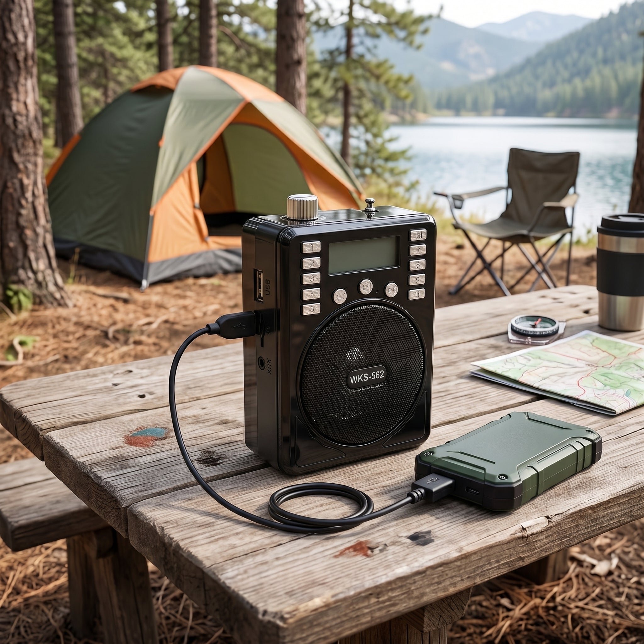Bocina Radio Portátil AM/FM Bluetooth Büytiti WKS-562 USB Micro SD - Imagen 8