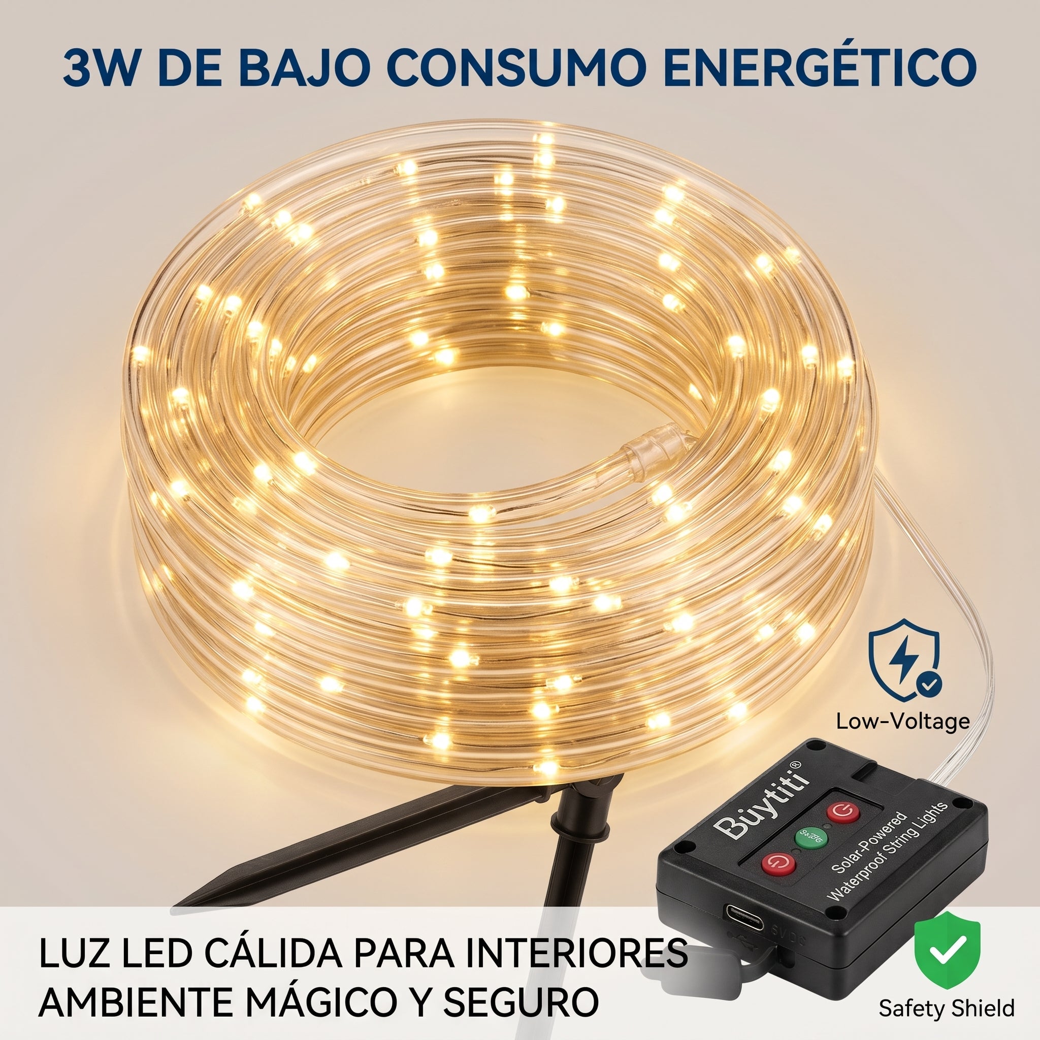 Luces Decorativas LED Büytiti ZSD-290 12 Metros Batería Recargable Interior - Imagen 2