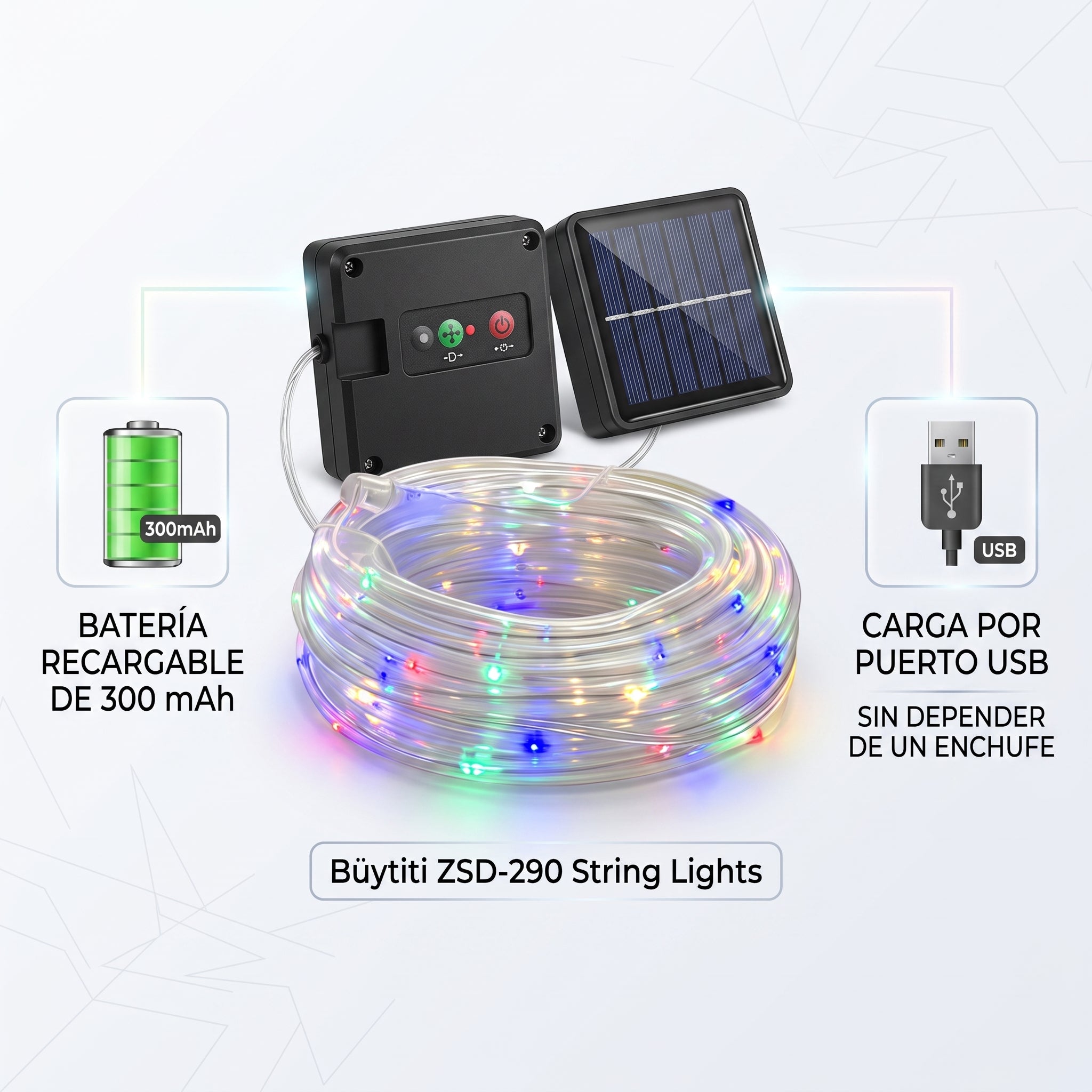 Luces Decorativas LED Büytiti ZSD-290 12 Metros Batería Recargable Interior - Imagen 5