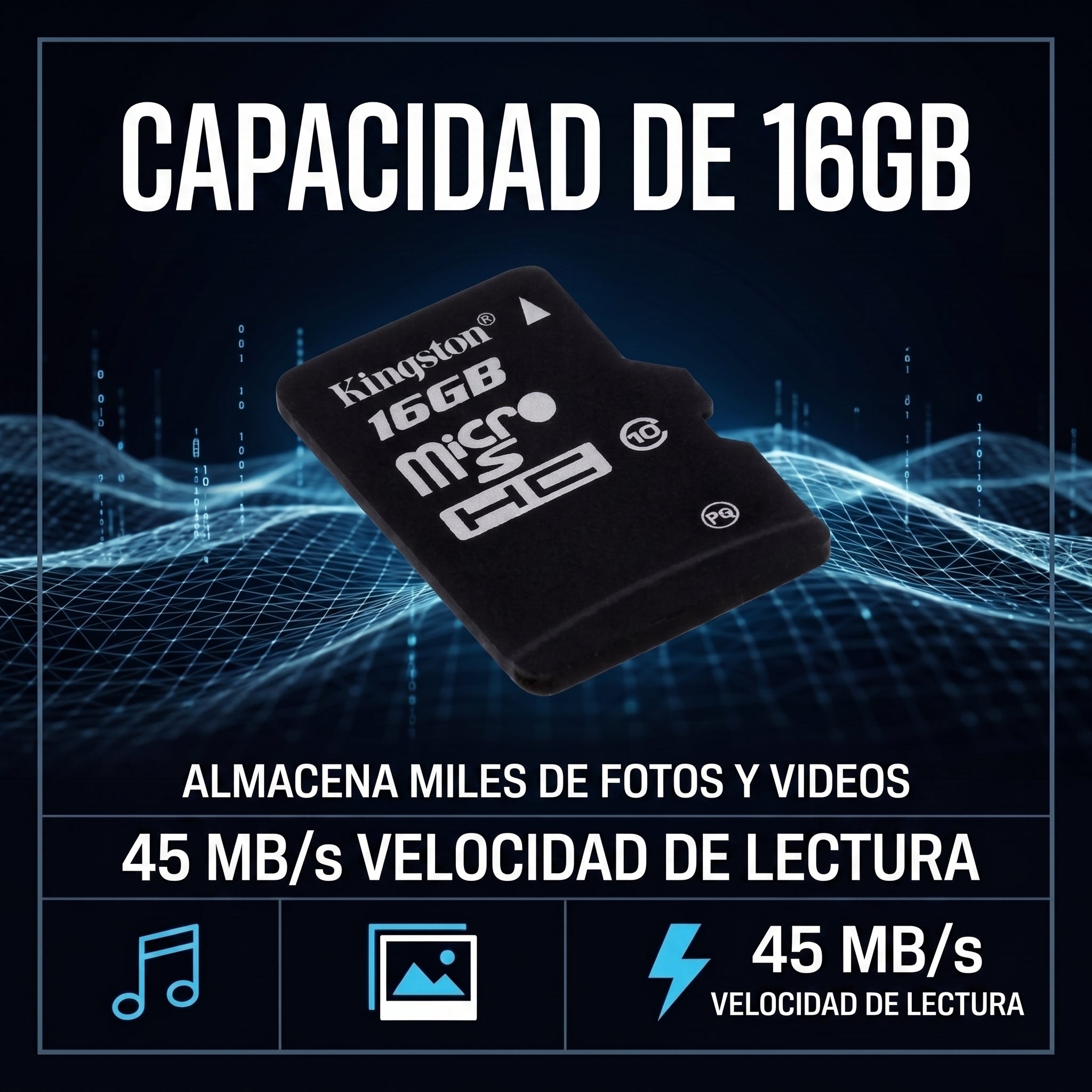 Memoria MICRO SD Kingston 16GB 45MB/s - Imagen 2