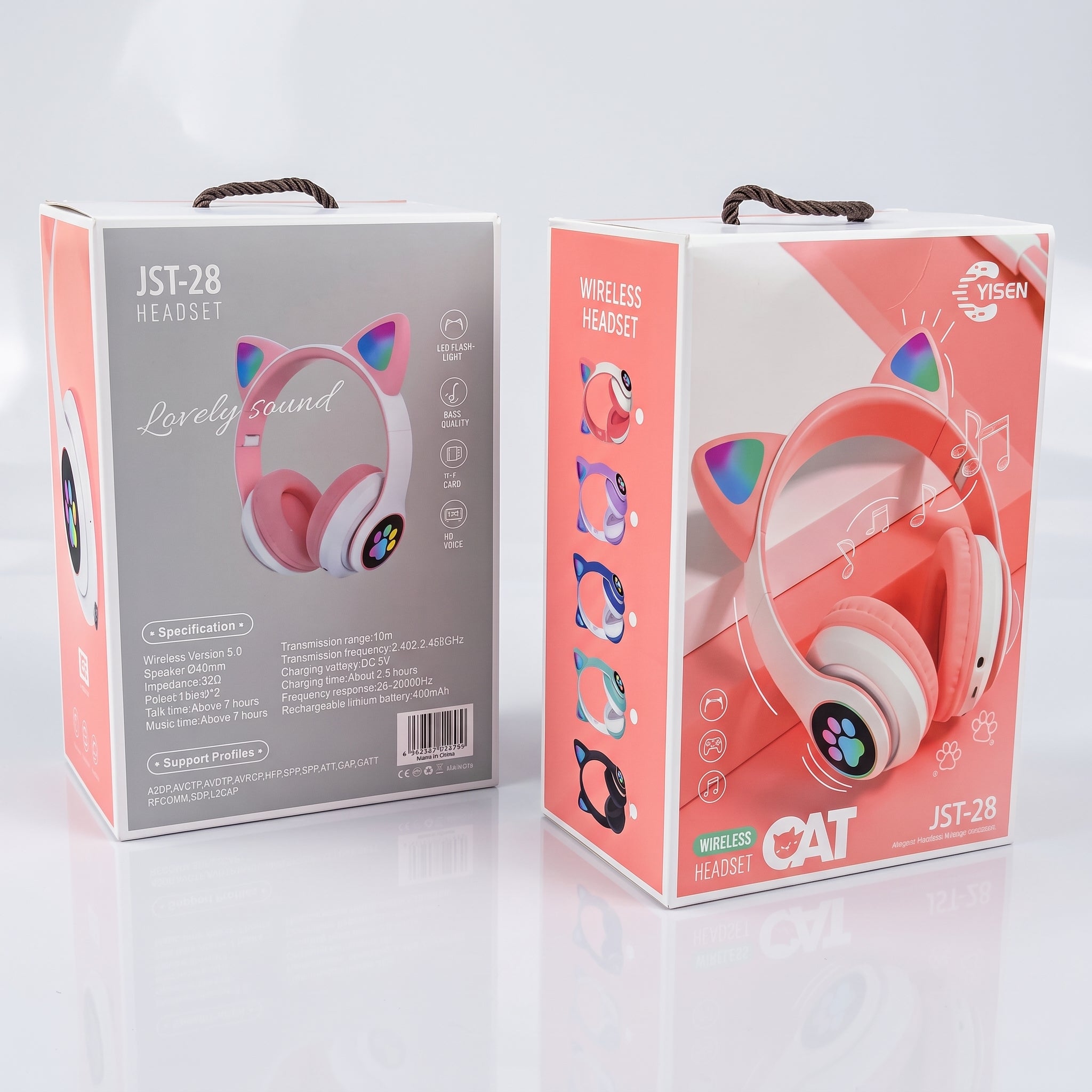Audífonos Gamer Diadema Orejas de Gato YISEN JST-28 Luces LED Multicolor Gatito - Imagen 9