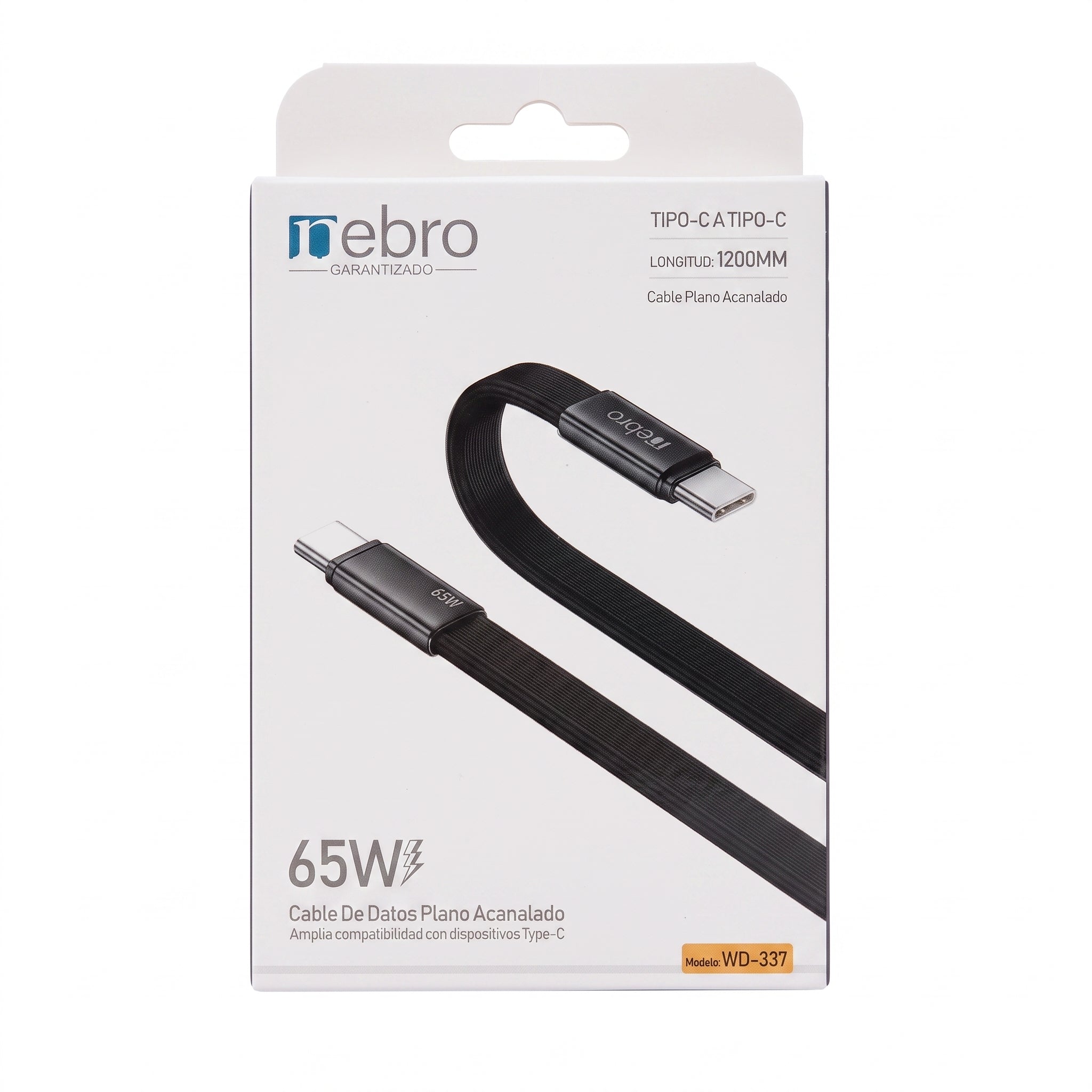 Cable USB C a USB C de Carga Rápida NEBRO WD-337 65W Silicona 1.2m - Imagen 8