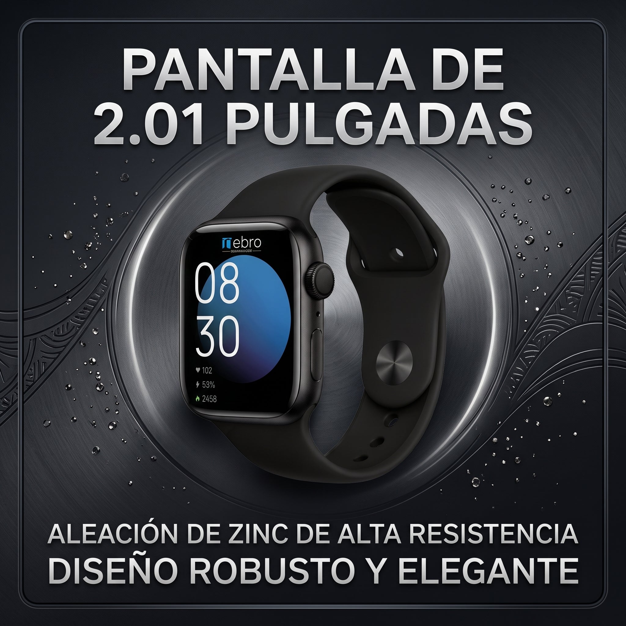 Smartwatch Reloj Inteligente Nebro WAT-101 Pantalla 2.01 Aleación Zinc Bluetooth - Imagen 3