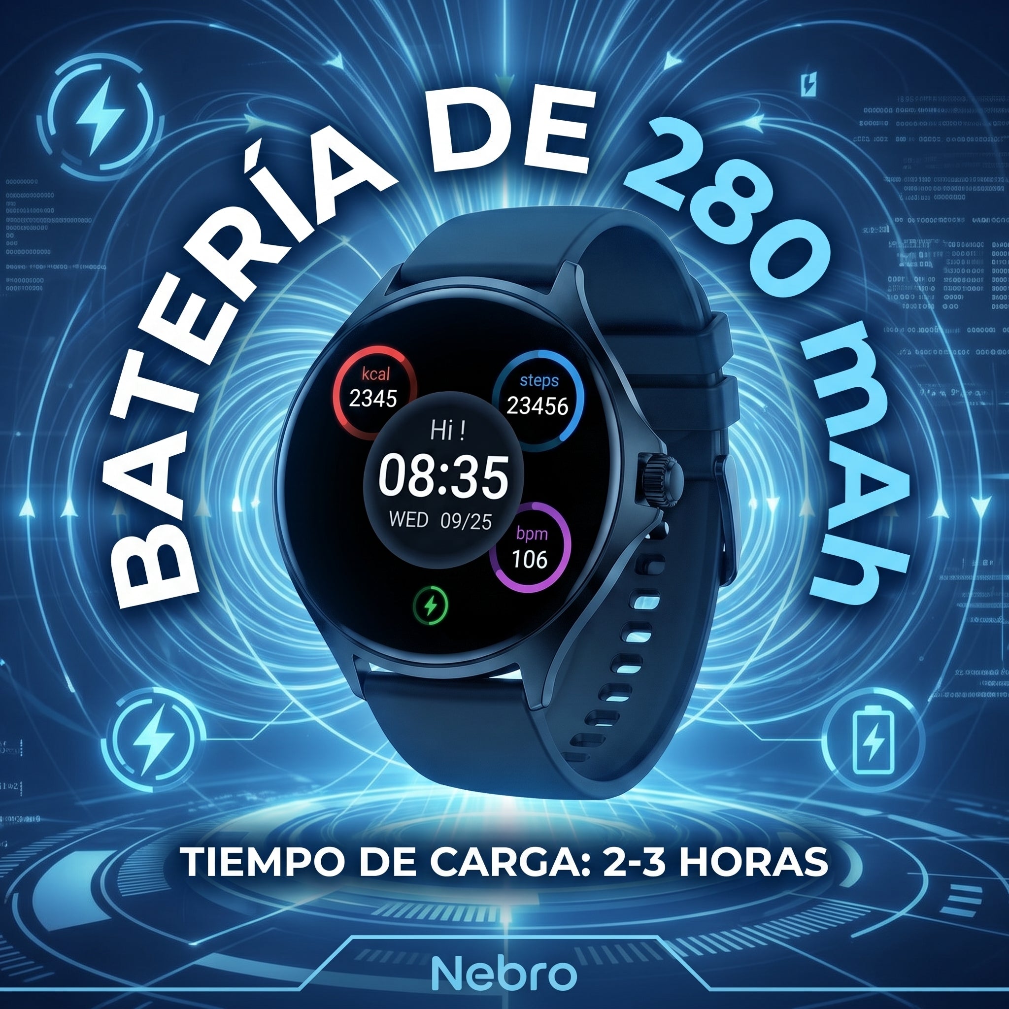 Smartwatch Reloj inteligente Nebro WAT-103 Pantalla 1.7 Bluetooth - Imagen 3
