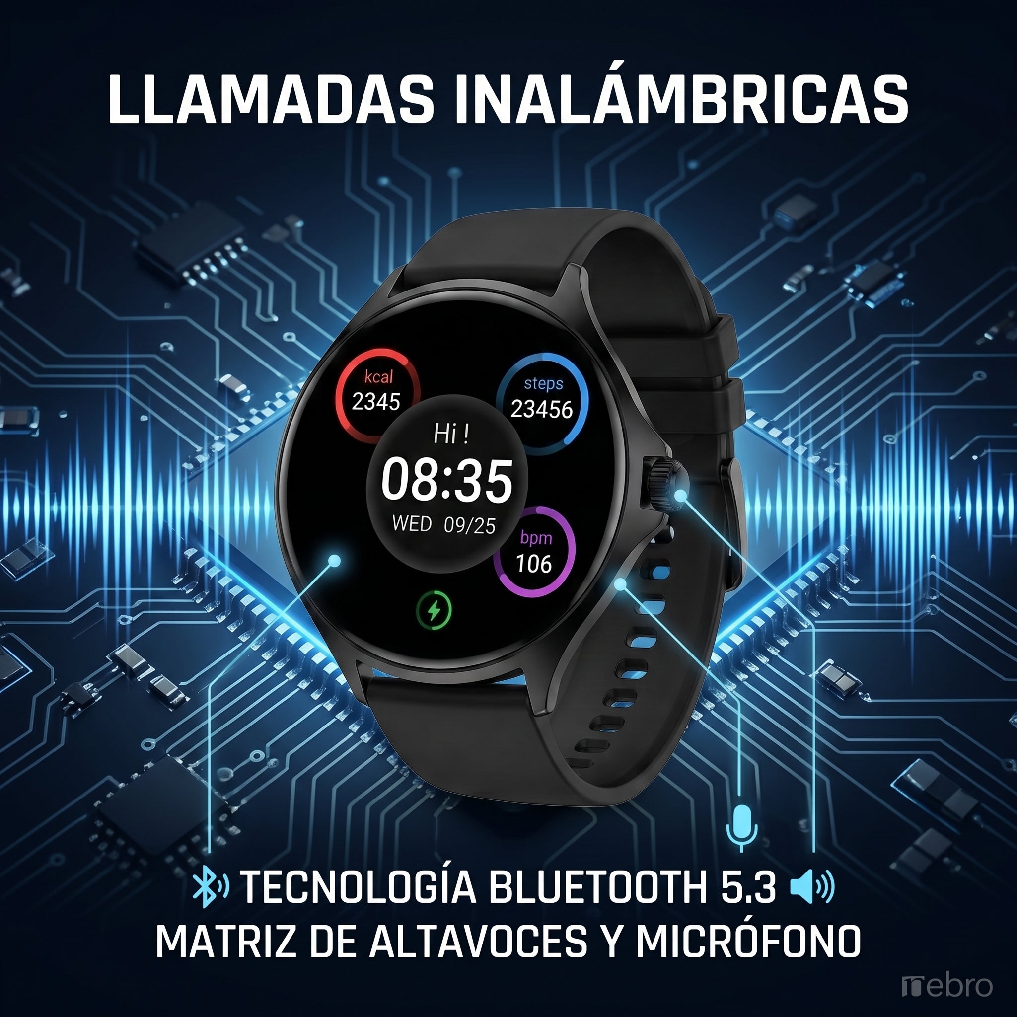 Smartwatch Reloj inteligente Nebro WAT-103 Pantalla 1.7 Bluetooth - Imagen 4