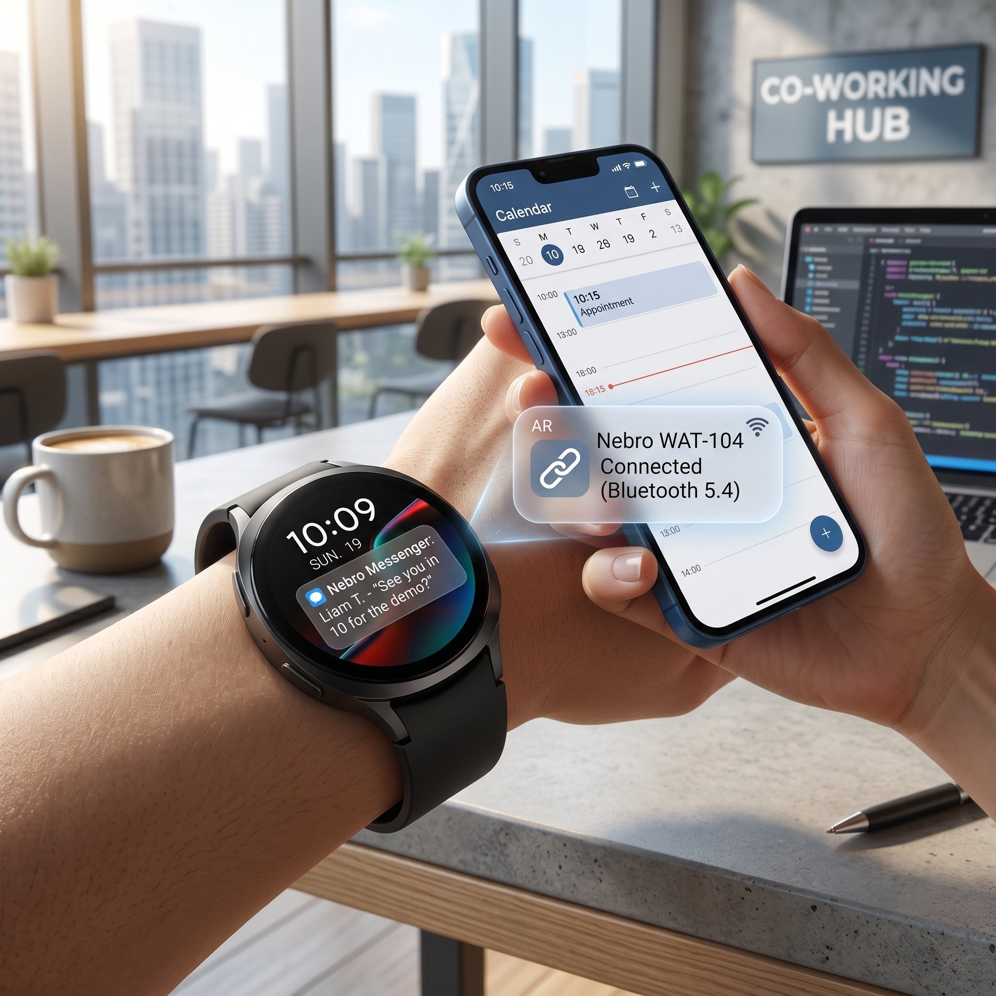 Smartwatch Reloj Inteligente Nebro WAT-104 Pantalla de 1.43 Aleación de Zinc Bluetooth - Imagen 8