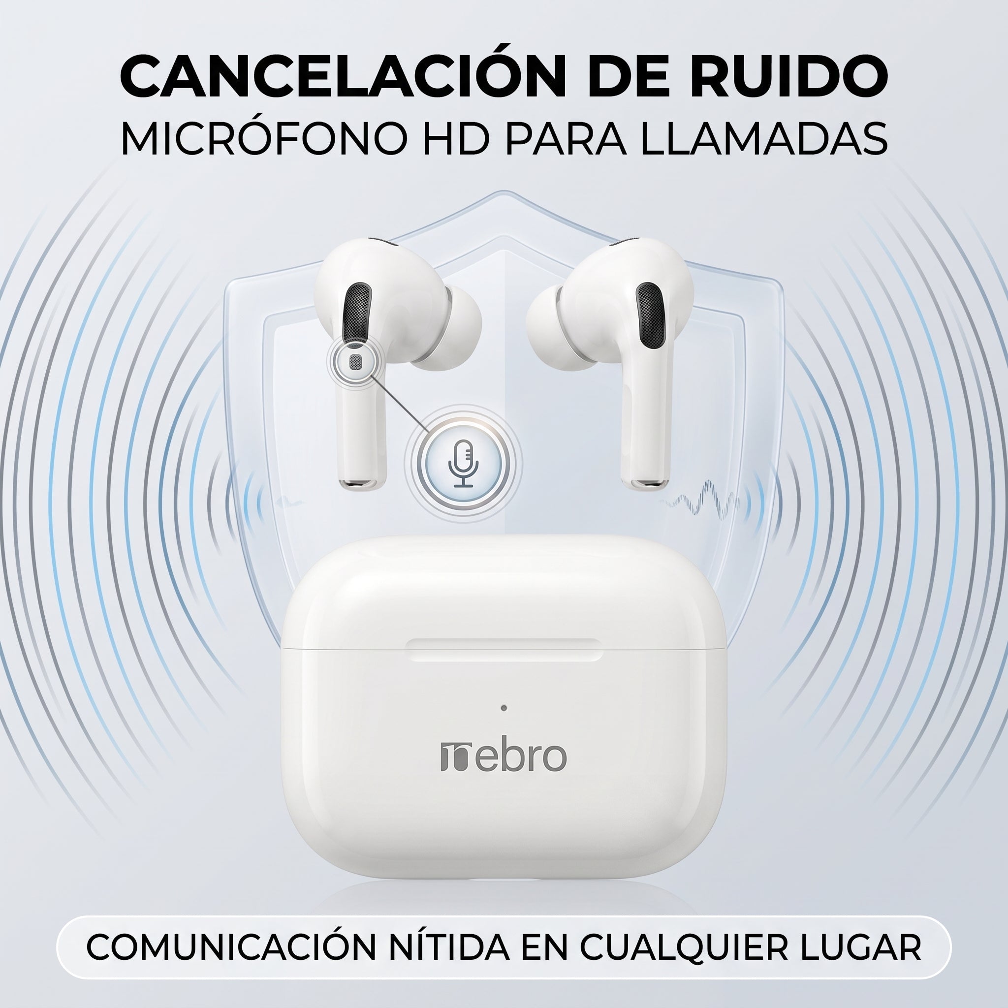Audífonos Inalámbricos In Ear Nebro WE-013 Bluetooth Sonido Estéreo Control Táctil - Imagen 4