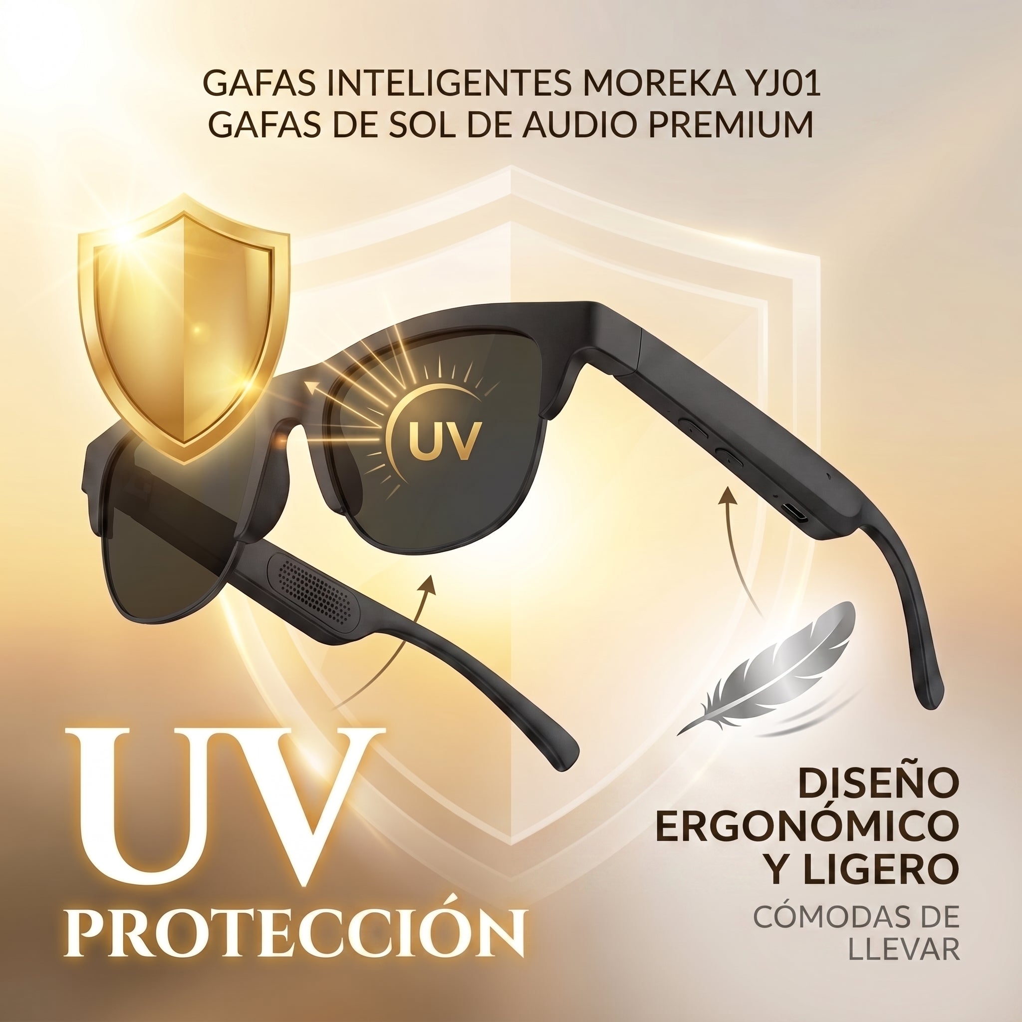 Lentes Inteligentes Moreka YJ01 con Auriculares Inalámbricos Bluetooth 5.4 - Imagen 3