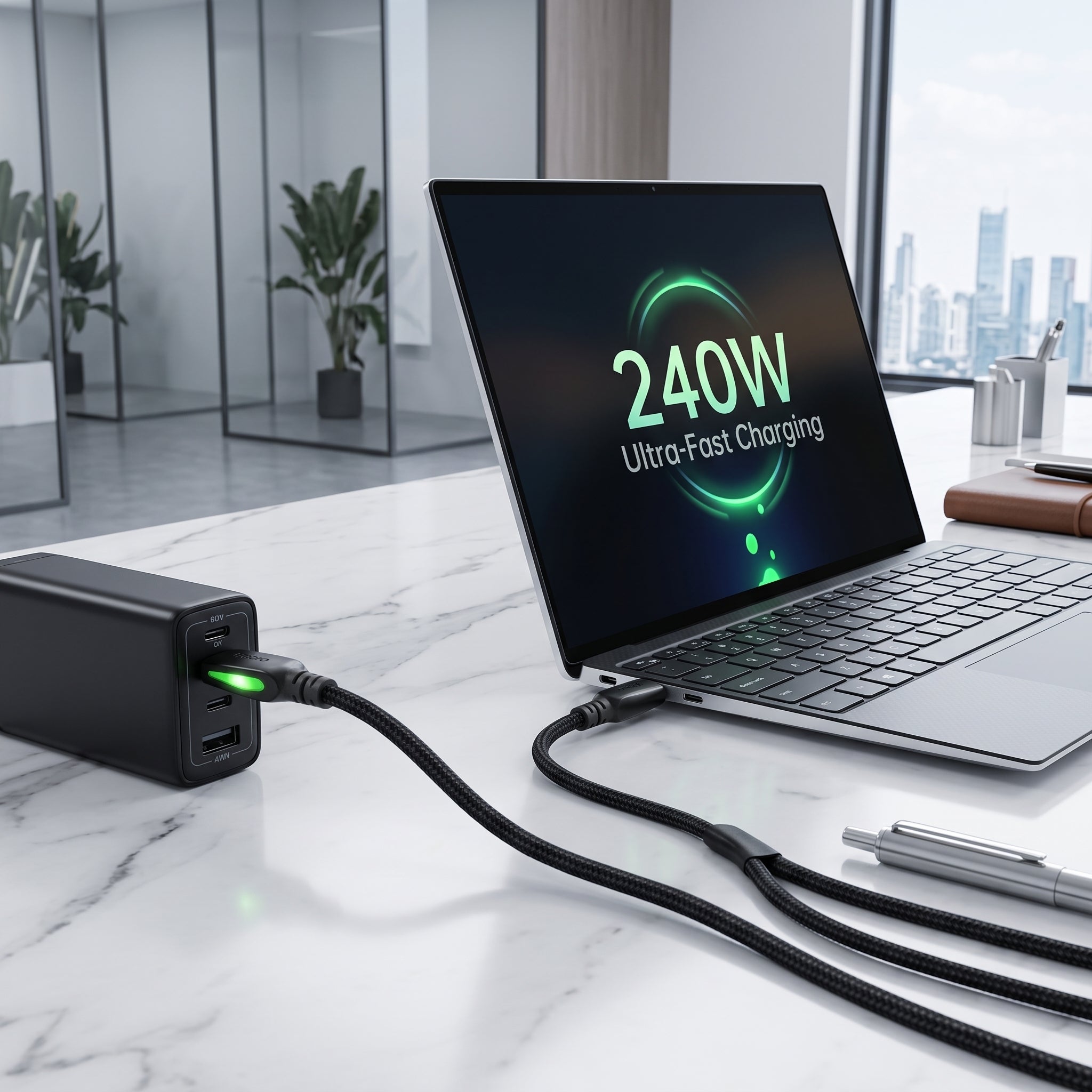 Cable USB C a USB C NEBRO WD-336 Carga Ultrarrápida 240W Silicona 1.5 Mts - Imagen 7