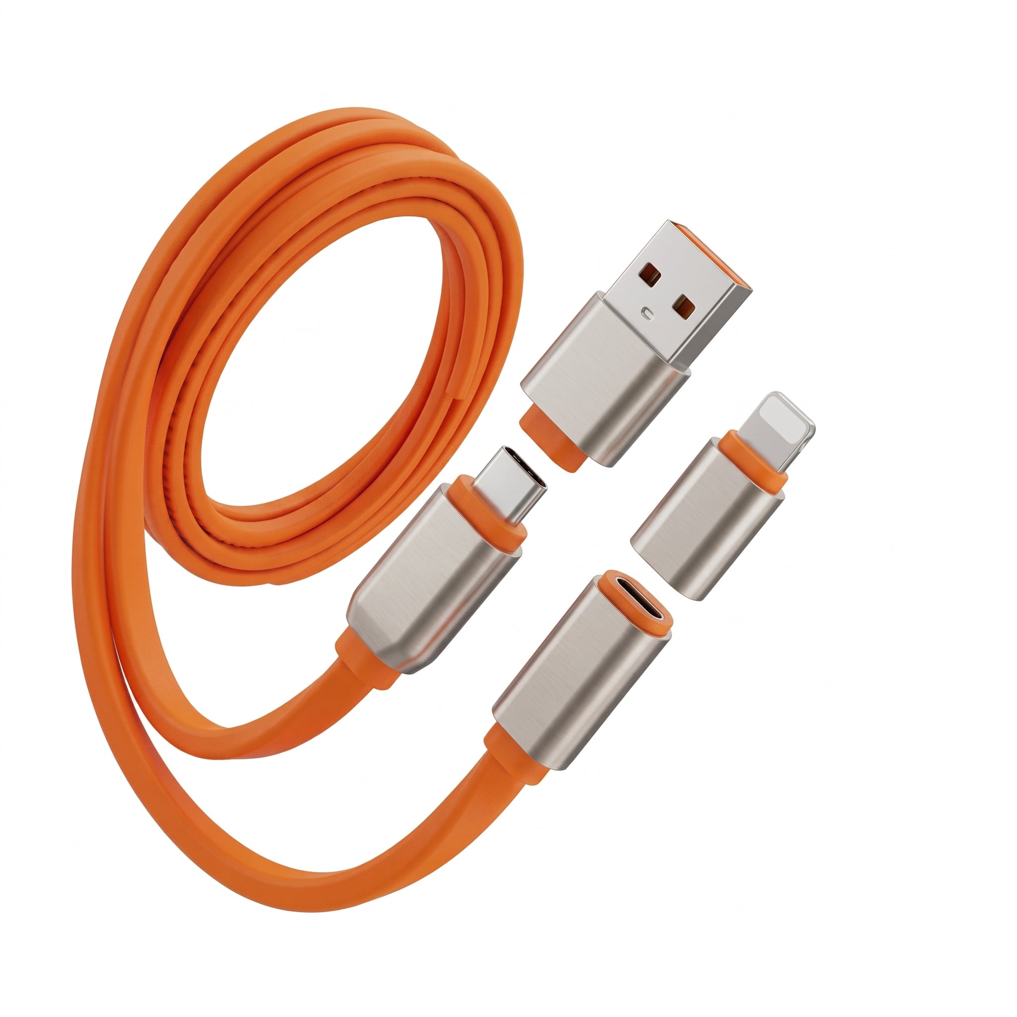 Cable 4 en 1 USB-A y Tipo-C a Tipo-C y Lightning Nebro WD-338 240W 1.2m - Imagen 1