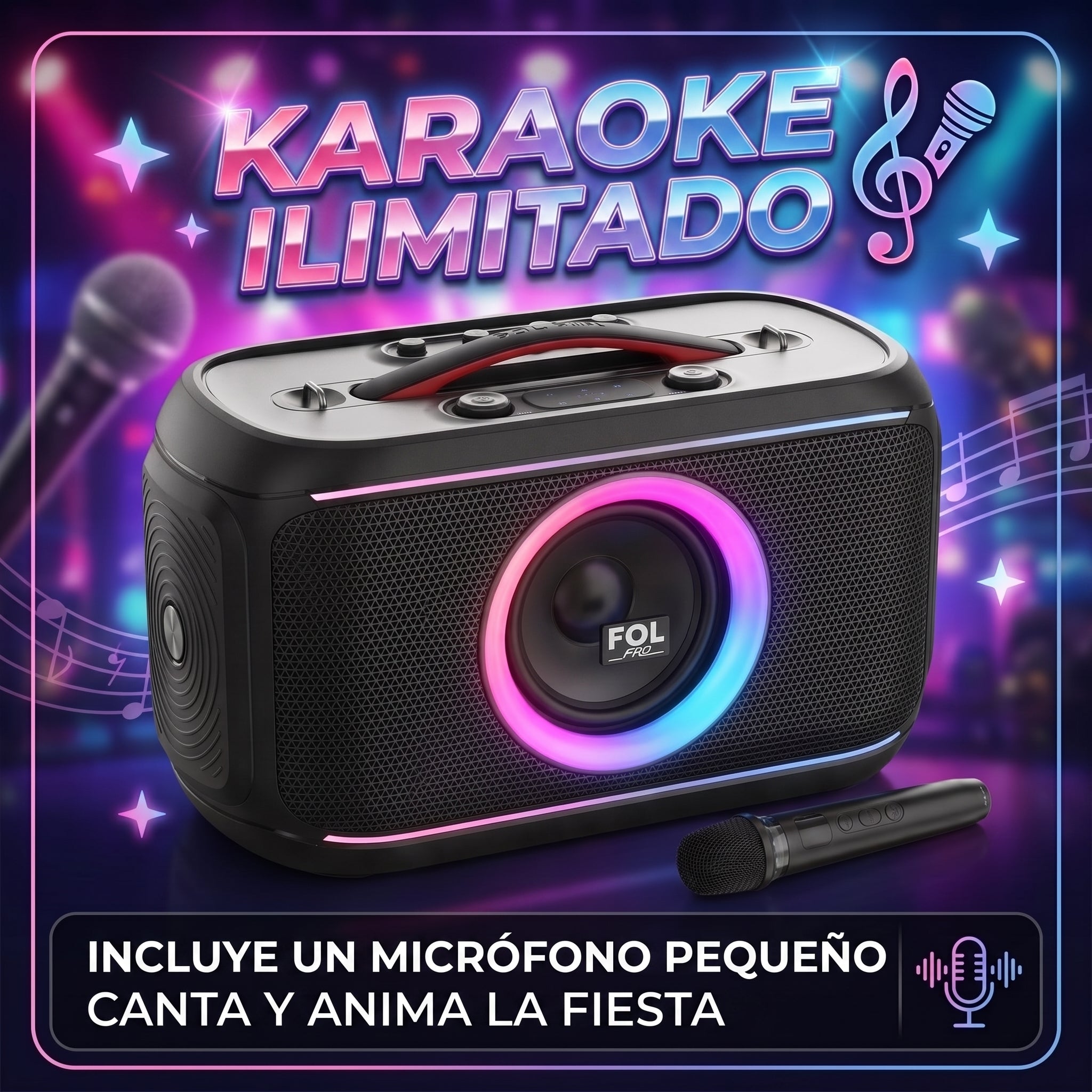 Bocina TWS Bluetooth FOL FS-R309 Microfono Party Box - Imagen 4