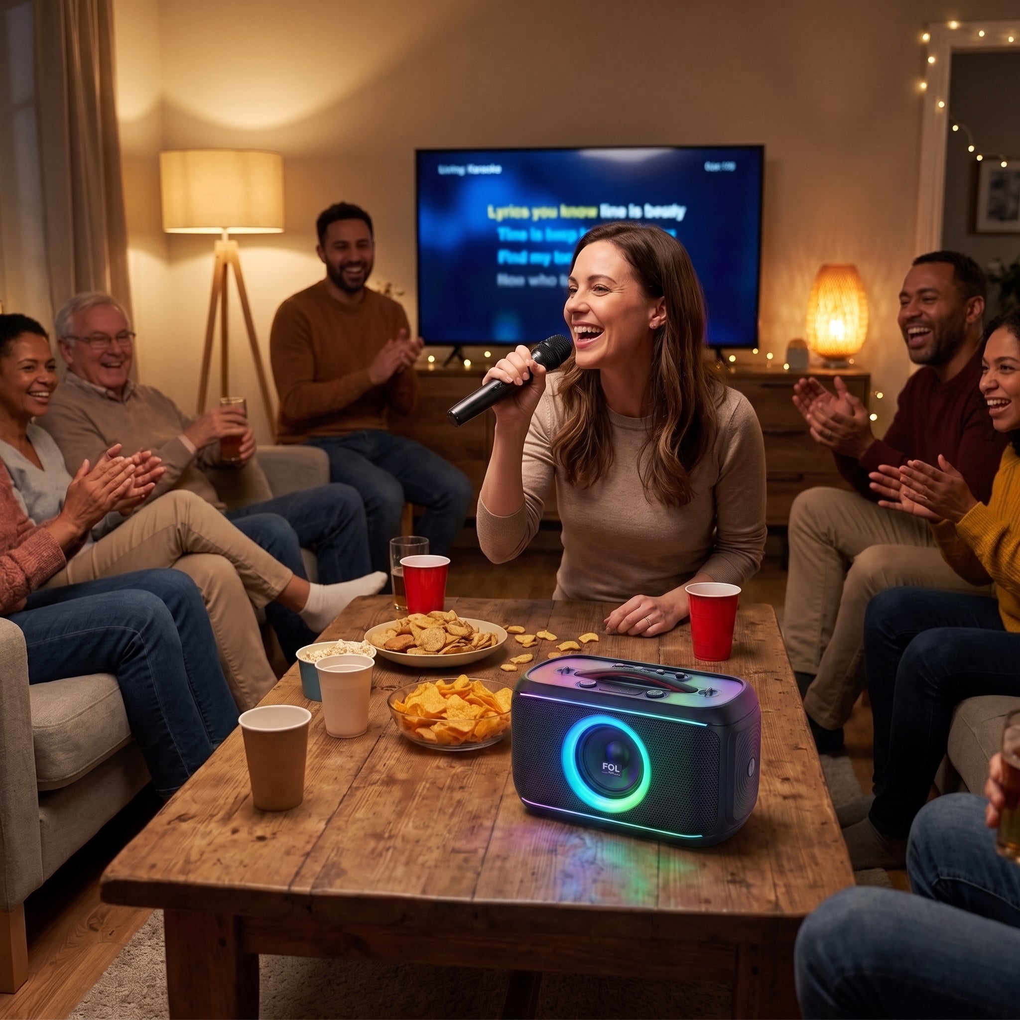 Bocina TWS Bluetooth FOL FS-R309 Microfono Party Box - Imagen 6